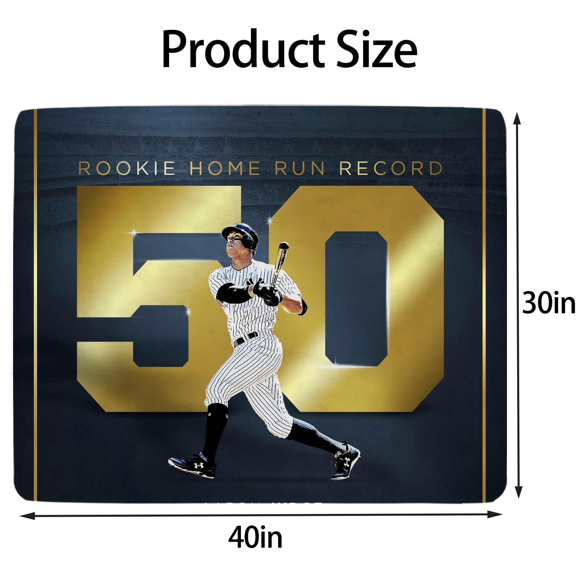 Aaron Judge 50 Home Runs 3 Soft Plush Fleece Blanket 30x40 Inch - 300GSM Flannel, Ultra Soft & Warm, Lightweight & Durable, Perfect For Kids, Adults, Couch, Bed, Camping, Travel, Gift For Family & Friends