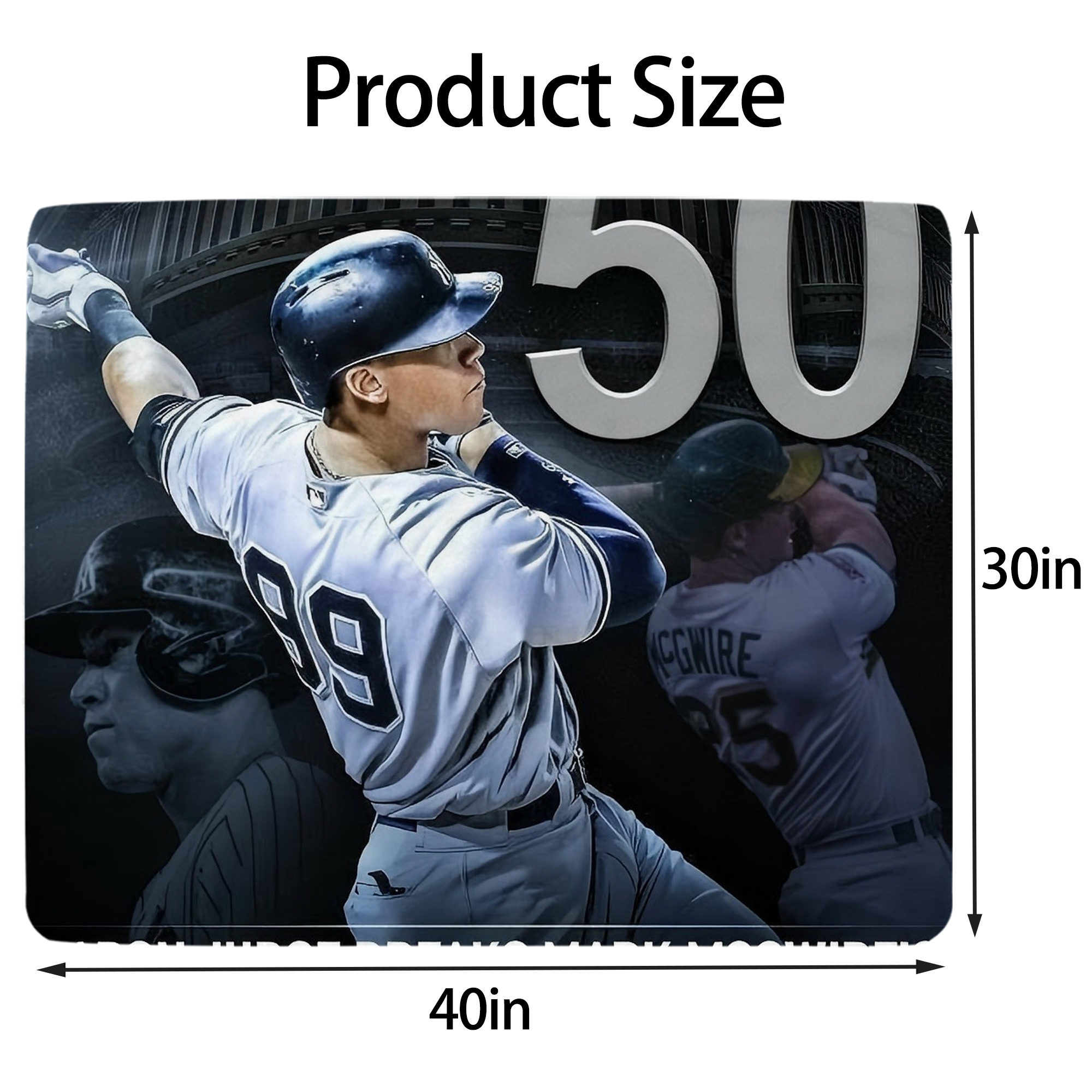 Aaron Judge 50 Home Runs 6 Soft Plush Fleece Blanket 30x40 Inch - 300GSM Flannel, Ultra Soft & Warm, Lightweight & Durable, Perfect For Kids, Adults, Couch, Bed, Camping, Travel, Gift For Family & Friends