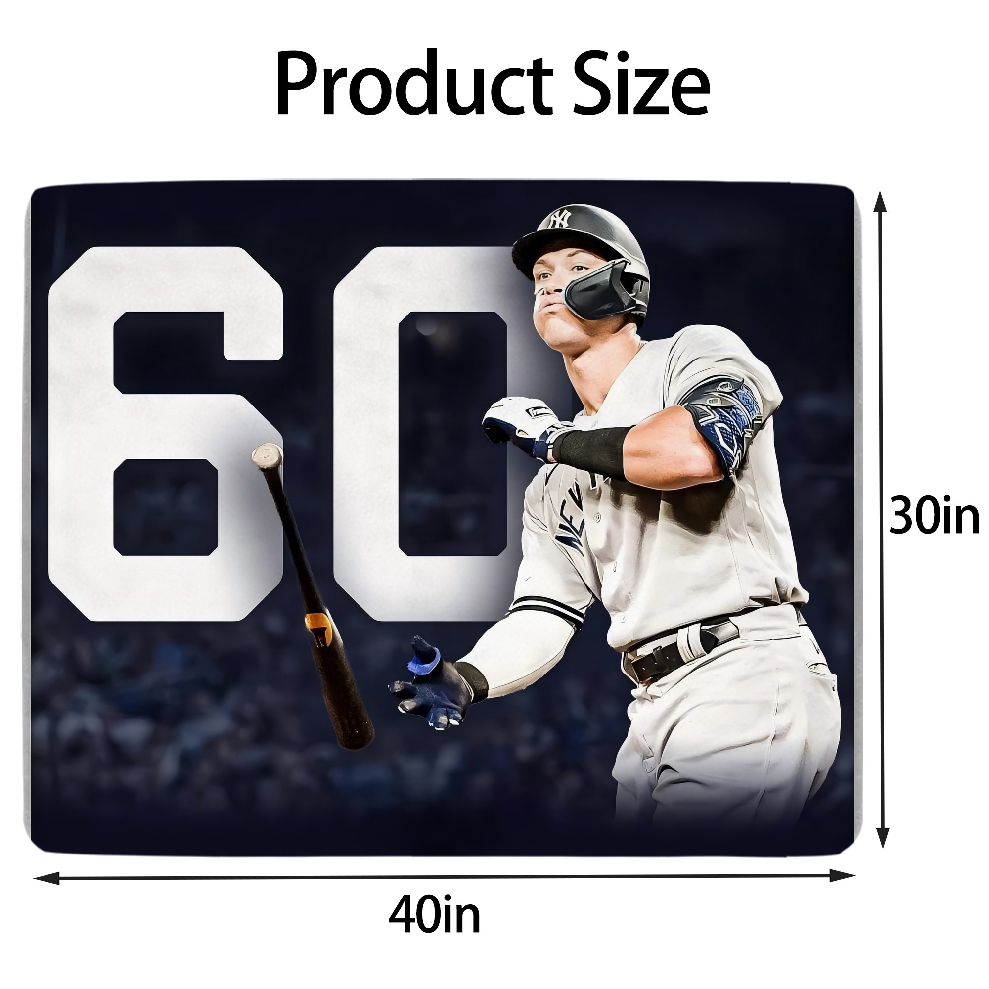 Aaron Judge 60 Home Runs 4 Soft Plush Fleece Blanket 30x40 Inch - 300GSM Flannel, Ultra Soft & Warm, Lightweight & Durable, Perfect For Kids, Adults, Couch, Bed, Camping, Travel, Gift For Family & Friends