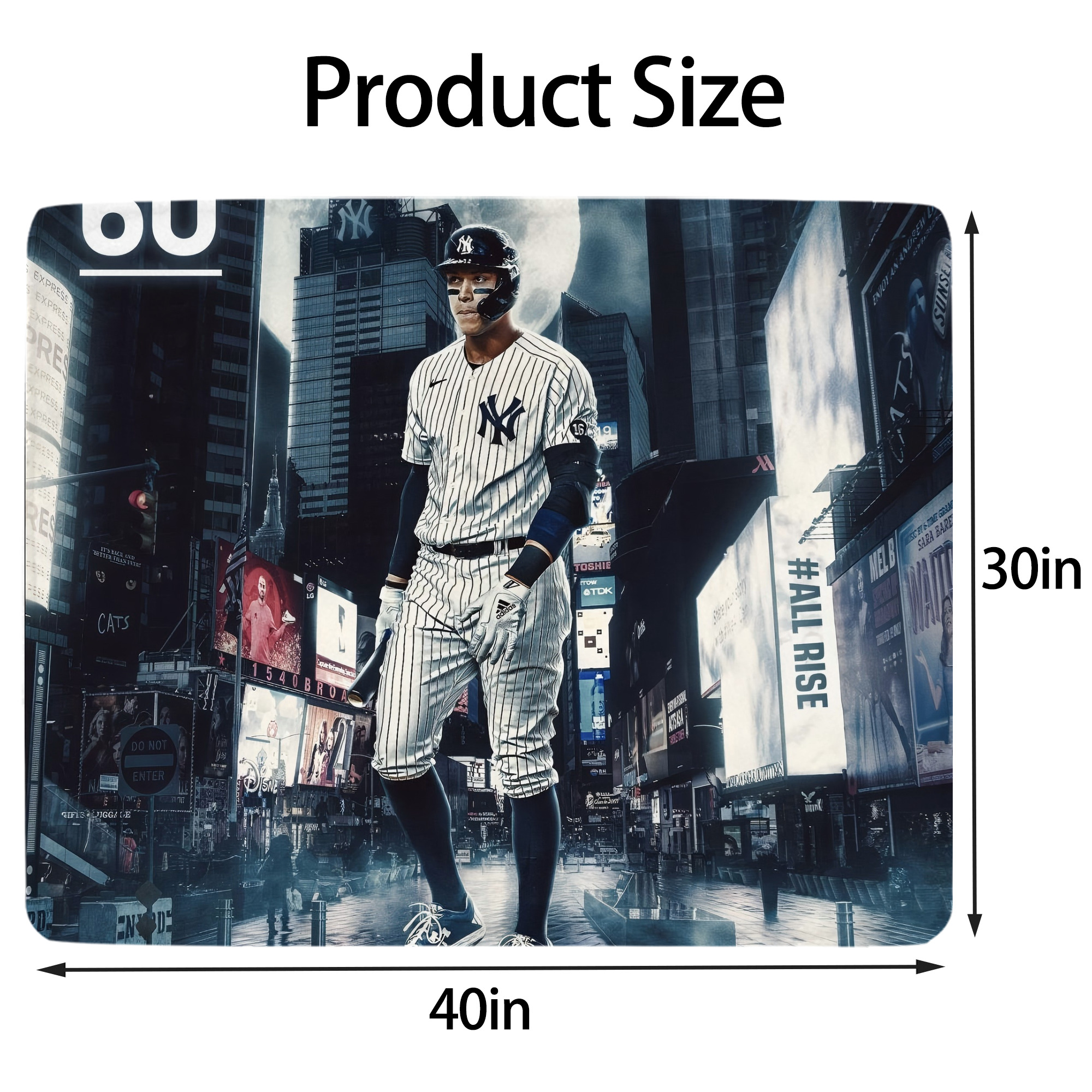 Aaron Judge 60 Home Runs 6 Soft Plush Fleece Blanket 30x40 Inch - 300GSM Flannel, Ultra Soft & Warm, Lightweight & Durable, Perfect For Kids, Adults, Couch, Bed, Camping, Travel, Gift For Family & Friends