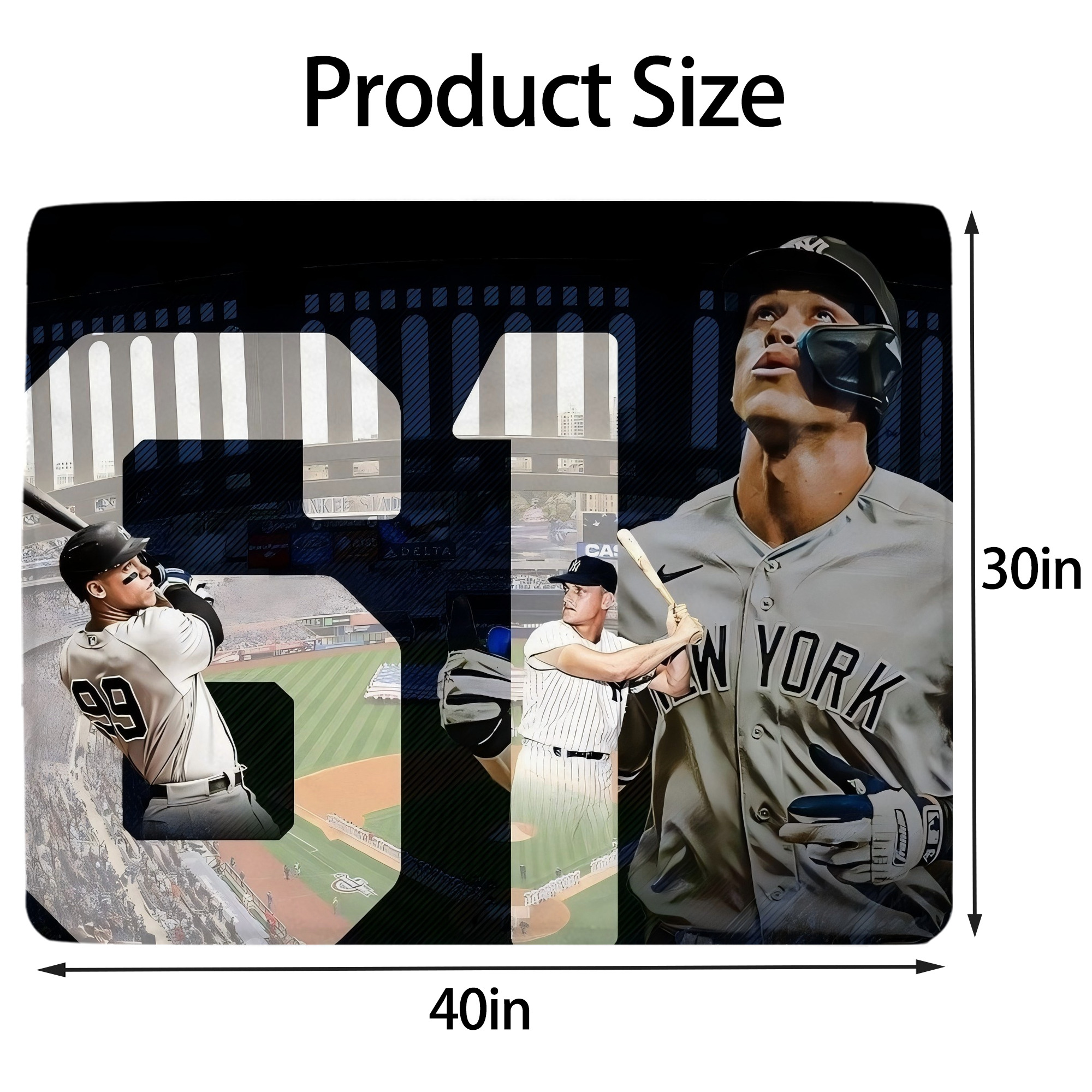 Aaron Judge 61 Home Runs 1 Soft Plush Fleece Blanket 30x40 Inch - 300GSM Flannel, Ultra Soft & Warm, Lightweight & Durable, Perfect For Kids, Adults, Couch, Bed, Camping, Travel, Gift For Family & Friends