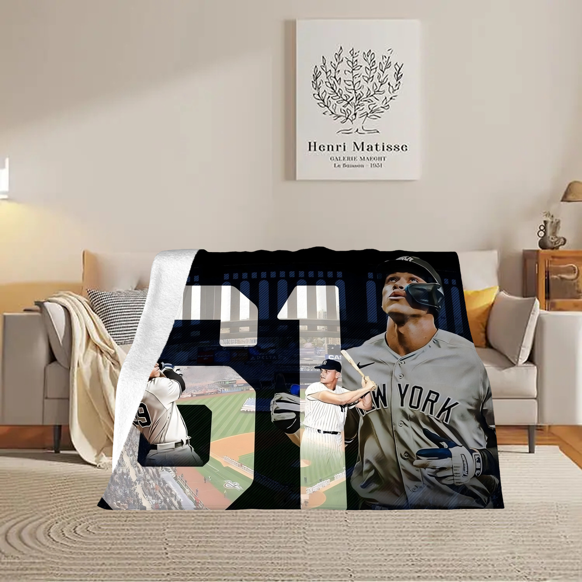 Aaron Judge 61 Home Runs 1 Soft Plush Fleece Blanket 30x40 Inch - 300GSM Flannel, Ultra Soft & Warm, Lightweight & Durable, Perfect For Kids, Adults, Couch, Bed, Camping, Travel, Gift For Family & Friends