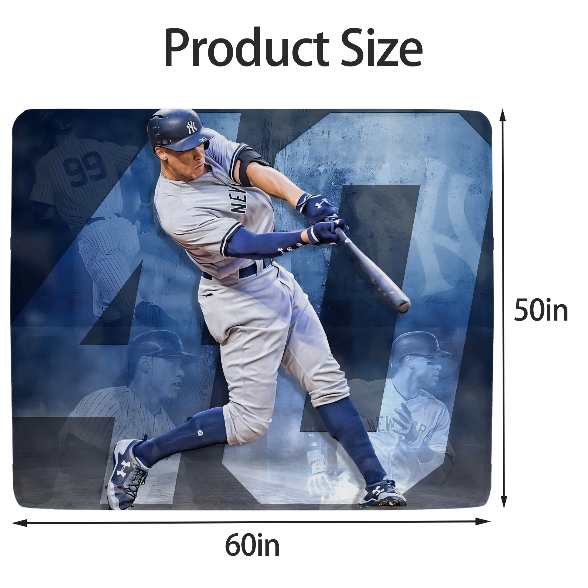 Aaron Judge 40 Home Runs 1 Soft Fleece Throw Blanket 50 X 60 Inch – Super Soft, Lightweight, And Durable – Perfect For Sofa, Bed, Camping, And More – Ideal Gift For Family And Friends
