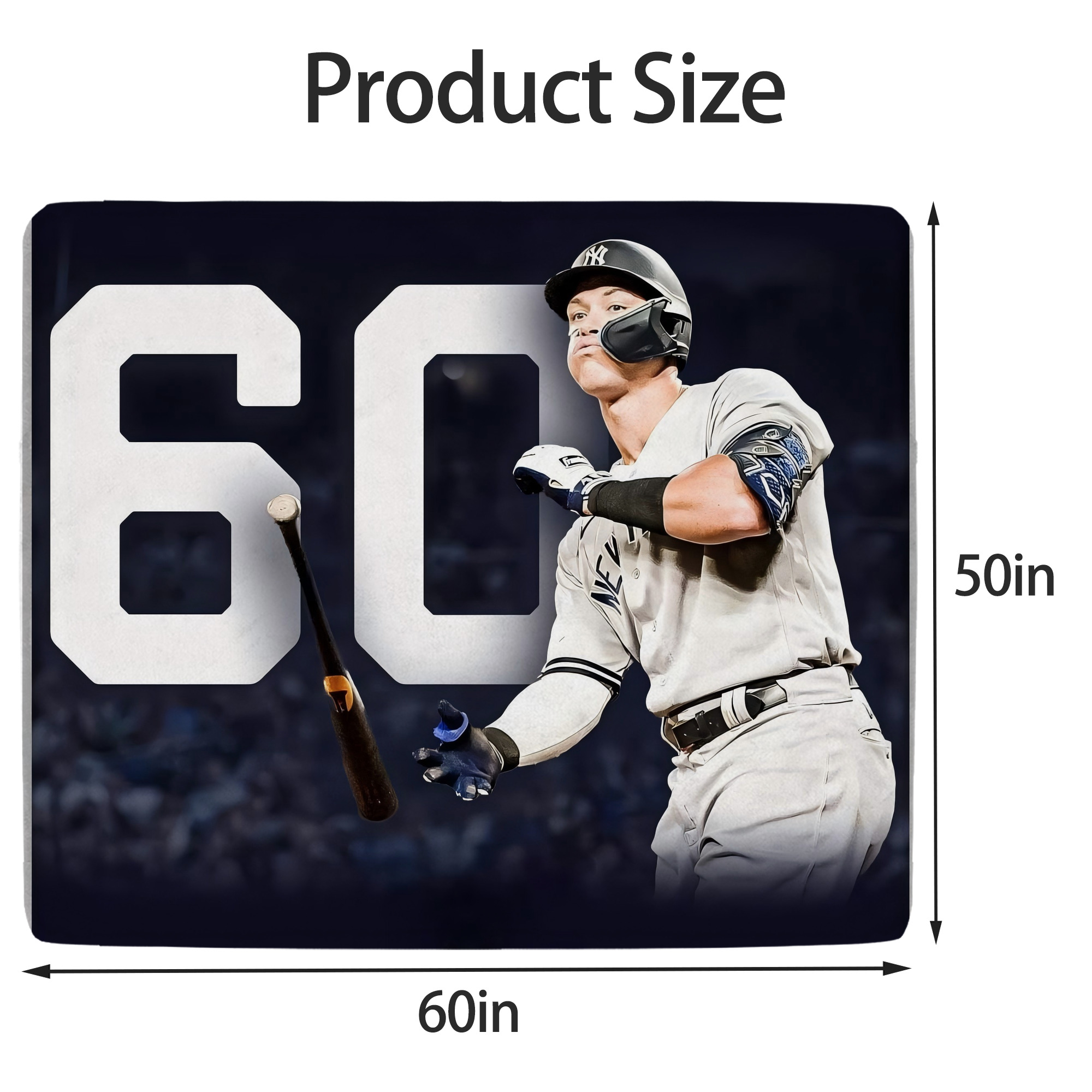 Aaron Judge 60 Home Runs 4 Soft Fleece Throw Blanket 50 X 60 Inch – Super Soft, Lightweight, And Durable – Perfect For Sofa, Bed, Camping, And More – Ideal Gift For Family And Friends