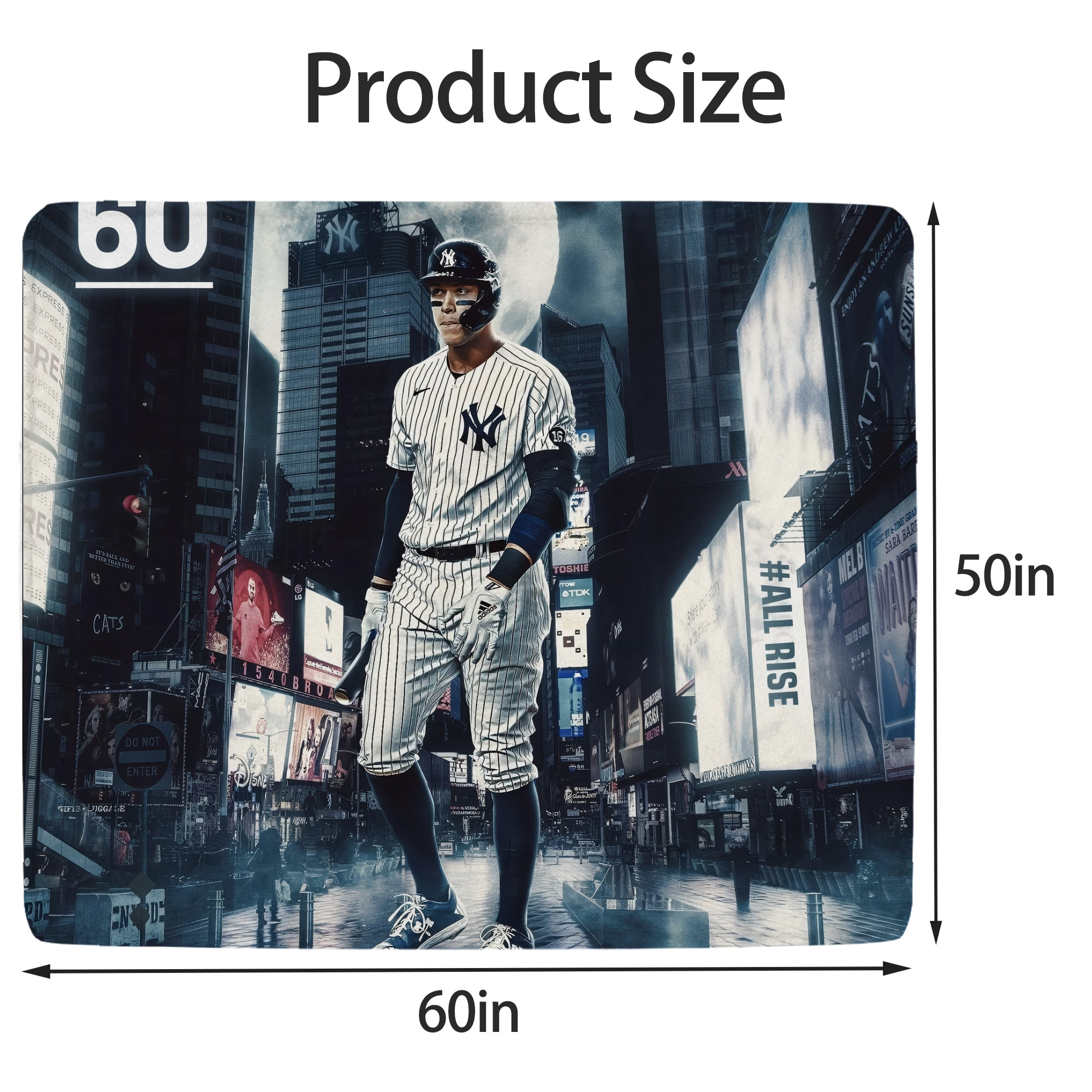 Aaron Judge 60 Home Runs 6 Soft Fleece Throw Blanket 50 X 60 Inch – Super Soft, Lightweight, And Durable – Perfect For Sofa, Bed, Camping, And More – Ideal Gift For Family And Friends