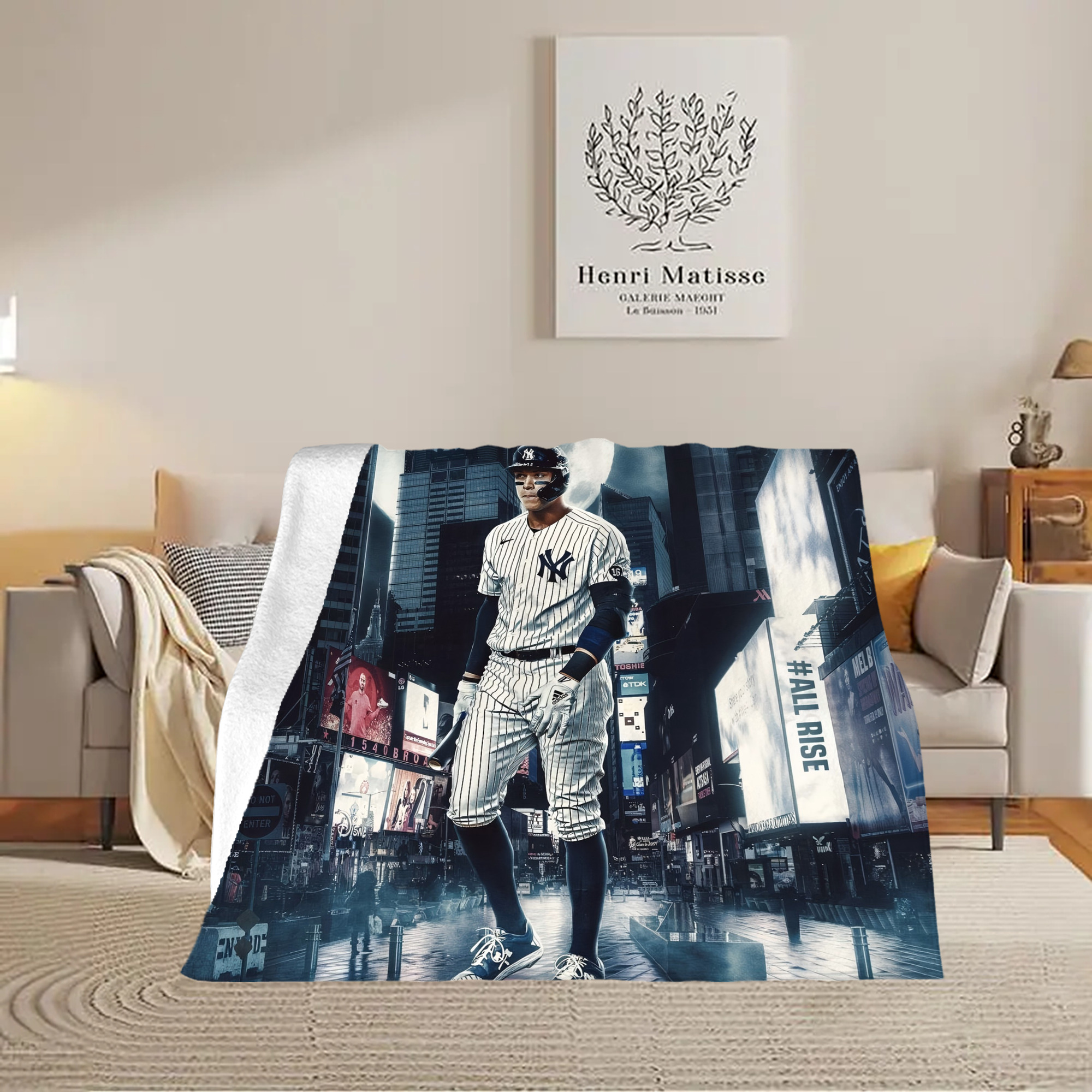 Aaron Judge 60 Home Runs 6 Soft Fleece Throw Blanket 50 X 60 Inch – Super Soft, Lightweight, And Durable – Perfect For Sofa, Bed, Camping, And More – Ideal Gift For Family And Friends