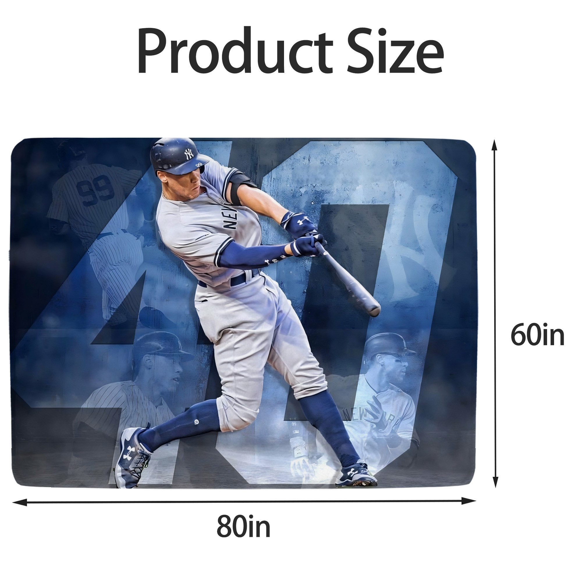 Aaron Judge 40 Home Runs 1 Soft Fleece Throw Blanket 60 X 80 Inch – Super Soft, Lightweight, And Durable – Perfect For Sofa, Bed, Camping, And More – Ideal Gift For Family And Friends