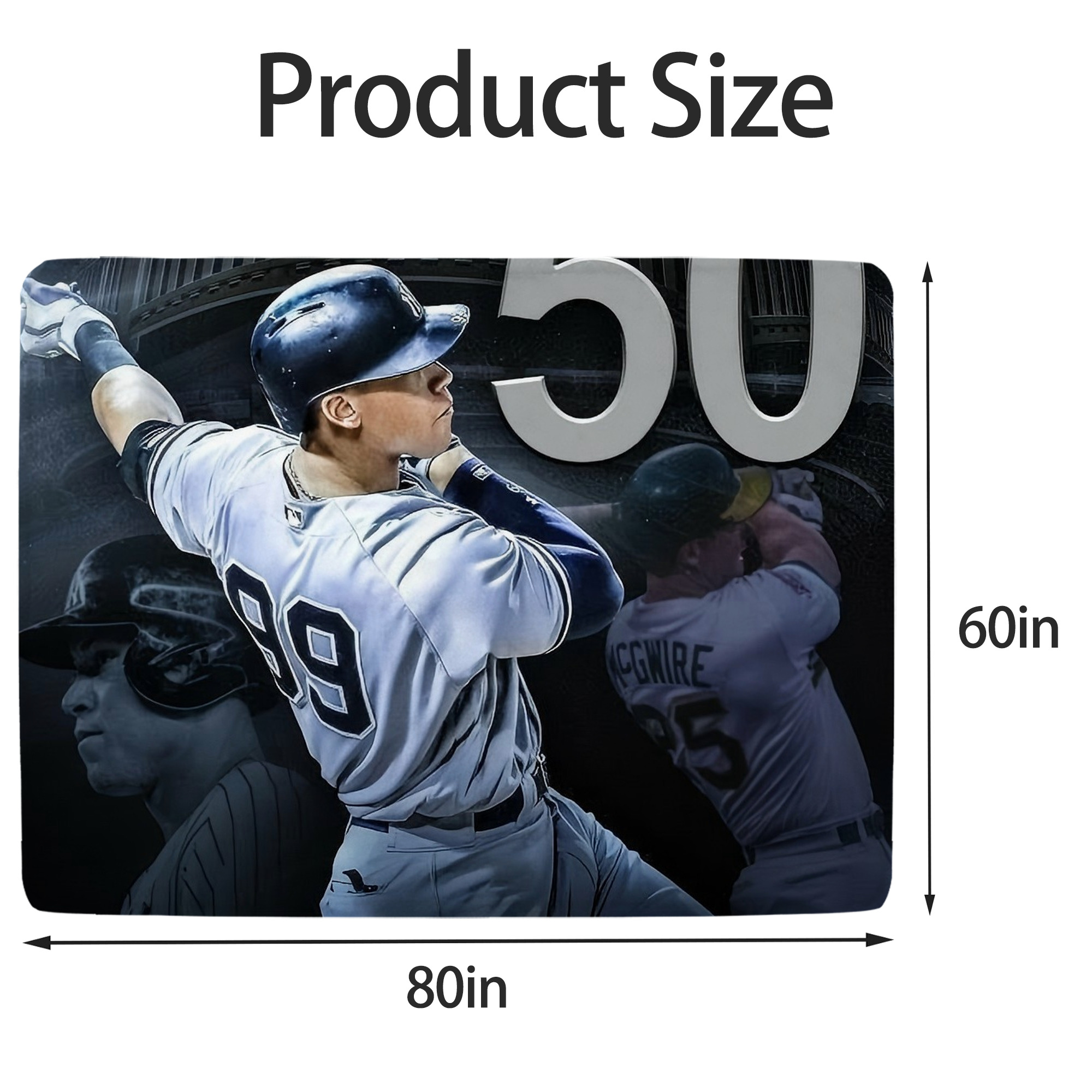 Aaron Judge 50 Home Runs 6 Soft Fleece Throw Blanket 60 X 80 Inch – Super Soft, Lightweight, And Durable – Perfect For Sofa, Bed, Camping, And More – Ideal Gift For Family And Friends