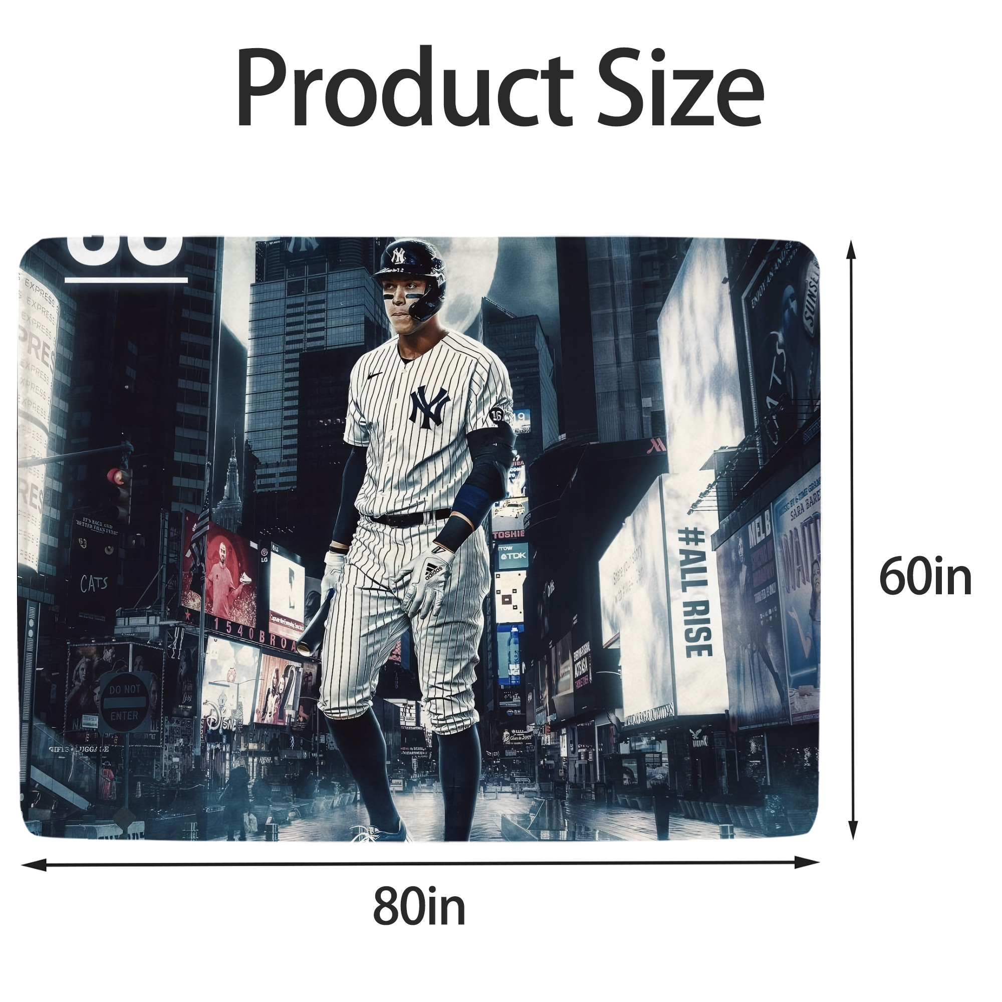 Aaron Judge 60 Home Runs 6 Soft Fleece Throw Blanket 60 X 80 Inch – Super Soft, Lightweight, And Durable – Perfect For Sofa, Bed, Camping, And More – Ideal Gift For Family And Friends