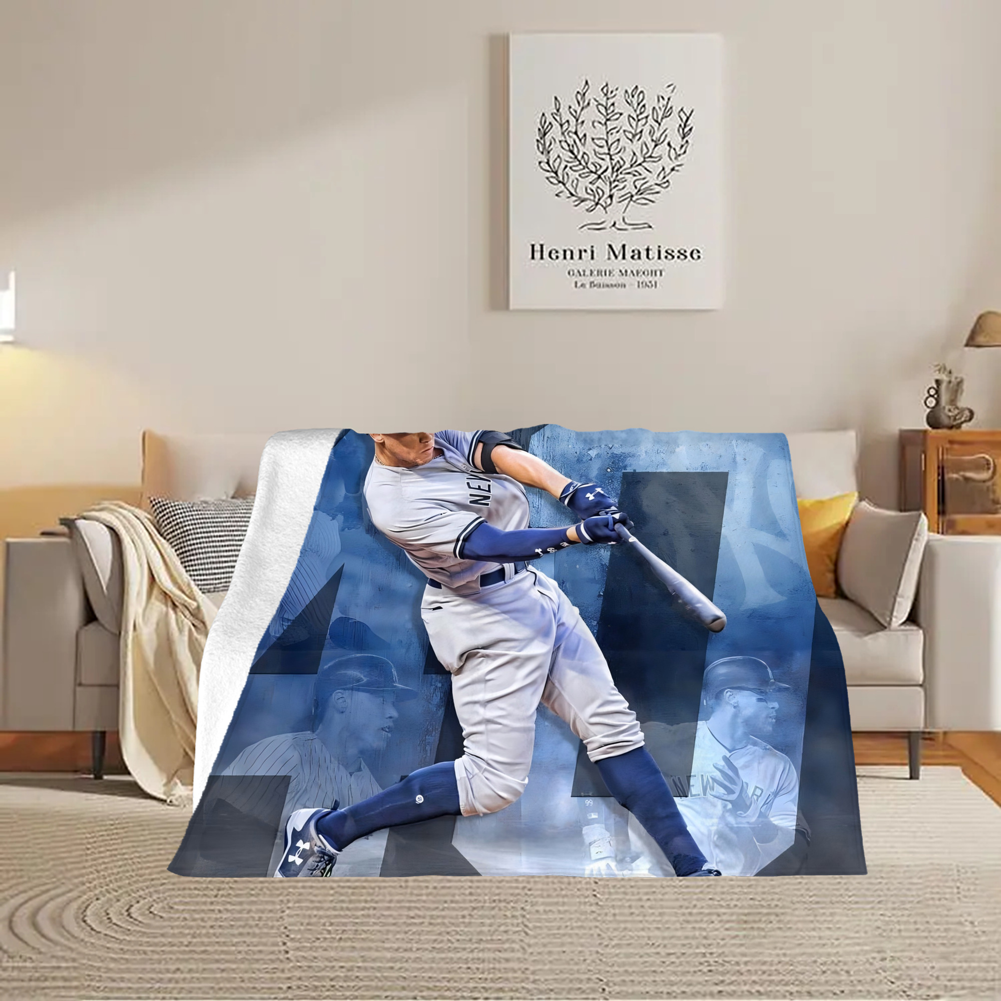 Aaron Judge 40 Home Runs 1 Soft Fleece Throw Blanket 60 X 80 Inch – Super Soft, Lightweight, And Durable – Perfect For Sofa, Bed, Camping, And More – Ideal Gift For Family And Friends