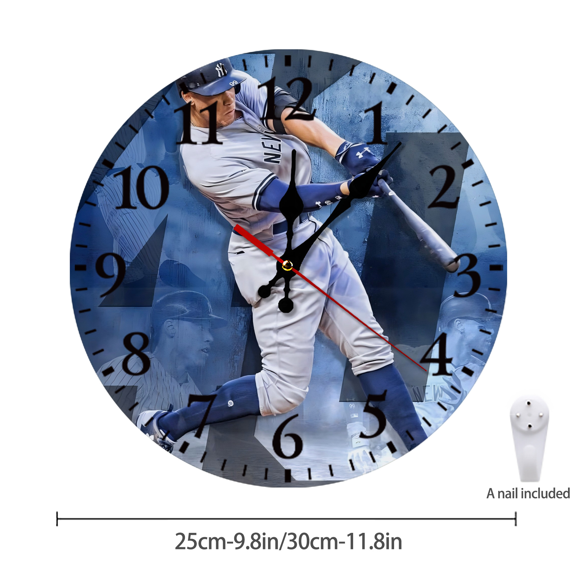 Aaron Judge 40 Home Runs 1 Silent Round Wall Clock – Modern & Stylish DIY Design, Durable Wood Construction, Easy To Install – Perfect For Office, Bedroom, Living Room, And More