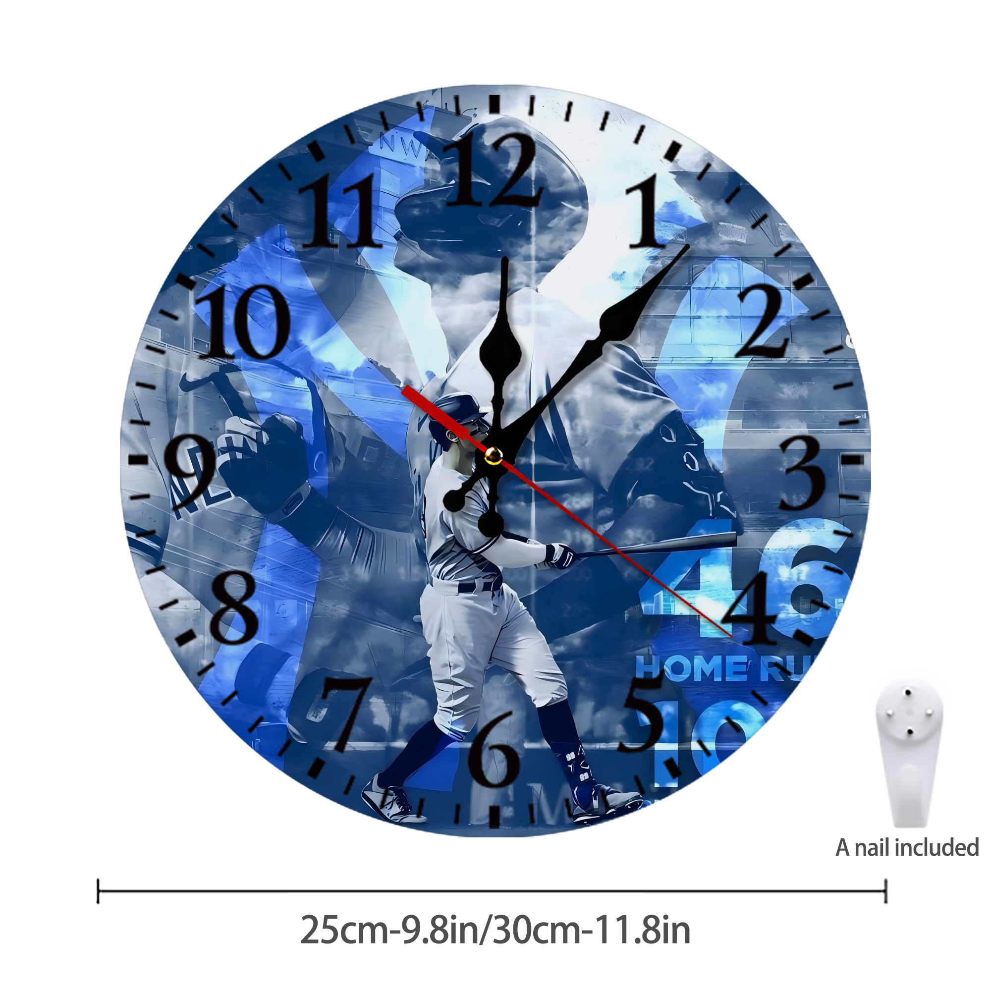 Aaron Judge 46 Home Runs Silent Round Wall Clock – Modern & Stylish DIY Design, Durable Wood Construction, Easy To Install – Perfect For Office, Bedroom, Living Room, And More