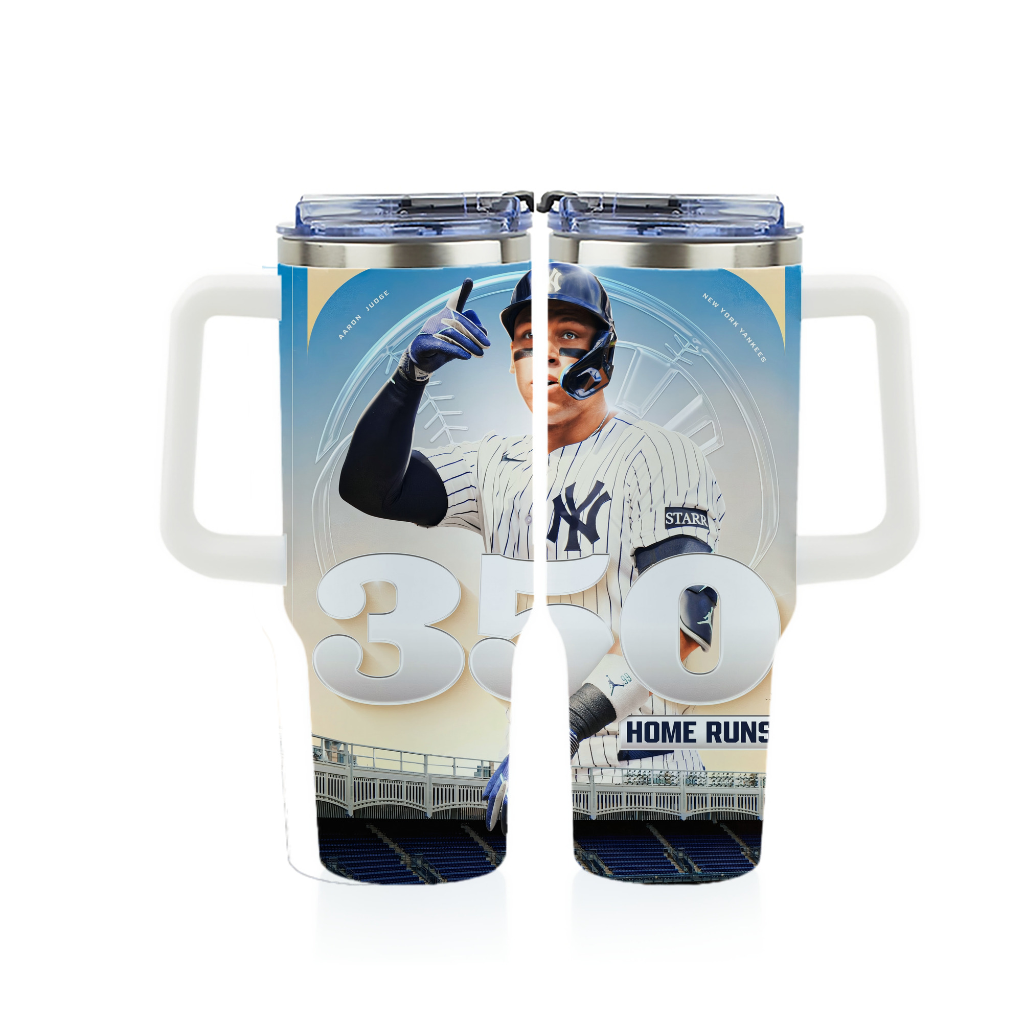 Aaron Judge's 350th Career Home Runs 40oz Full Wrap Car Tumbler – Durable Stainless Steel Travel Mug With Vibrant UV Print – Double Wall Insulated, Fits Most Car Cup Holders