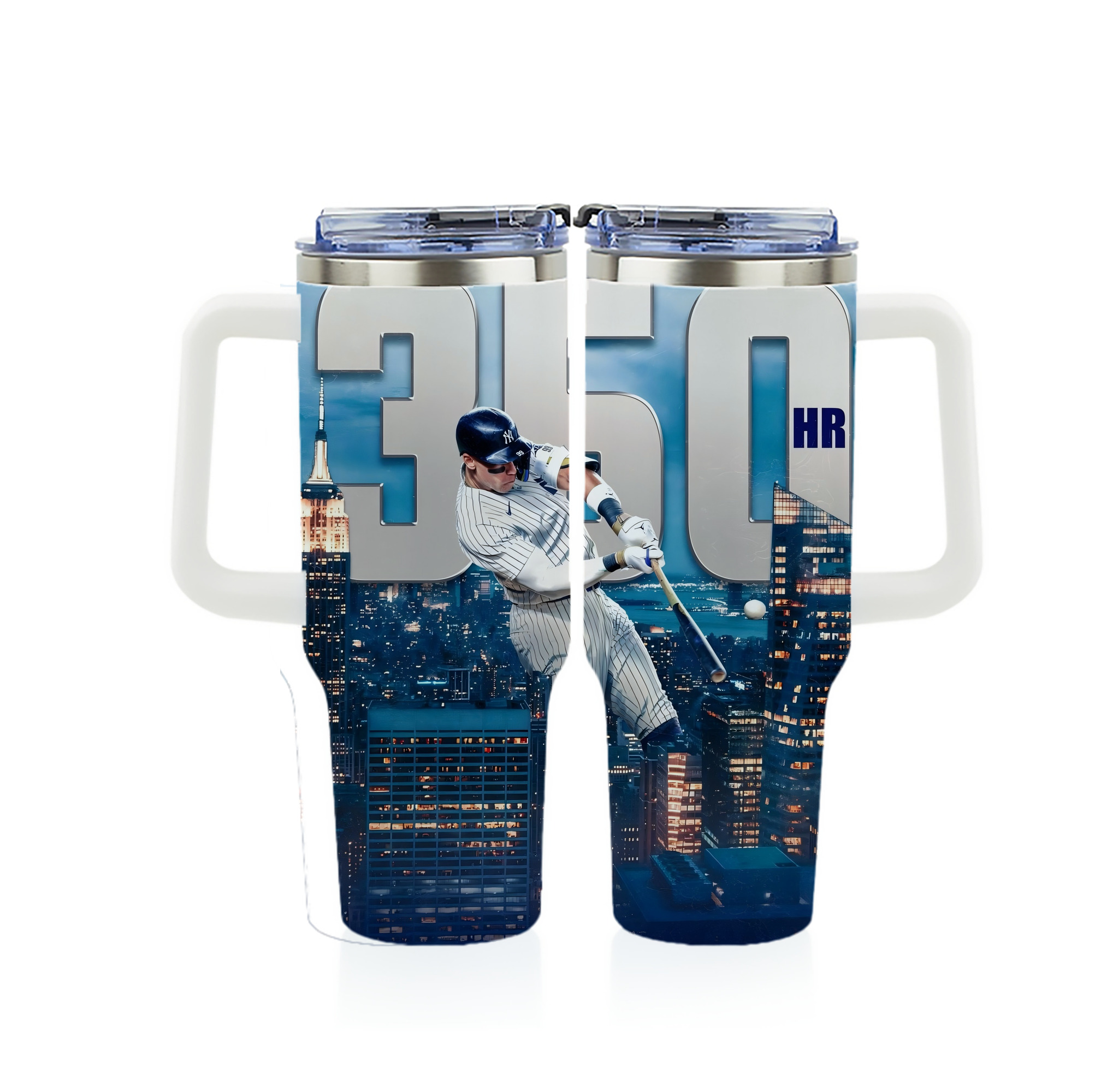 Aaron Judge's 350th Career Home Runs 40oz Full Wrap Car Tumbler – Durable Stainless Steel Travel Mug With Vibrant UV Print – Double Wall Insulated, Fits Most Car Cup Holders