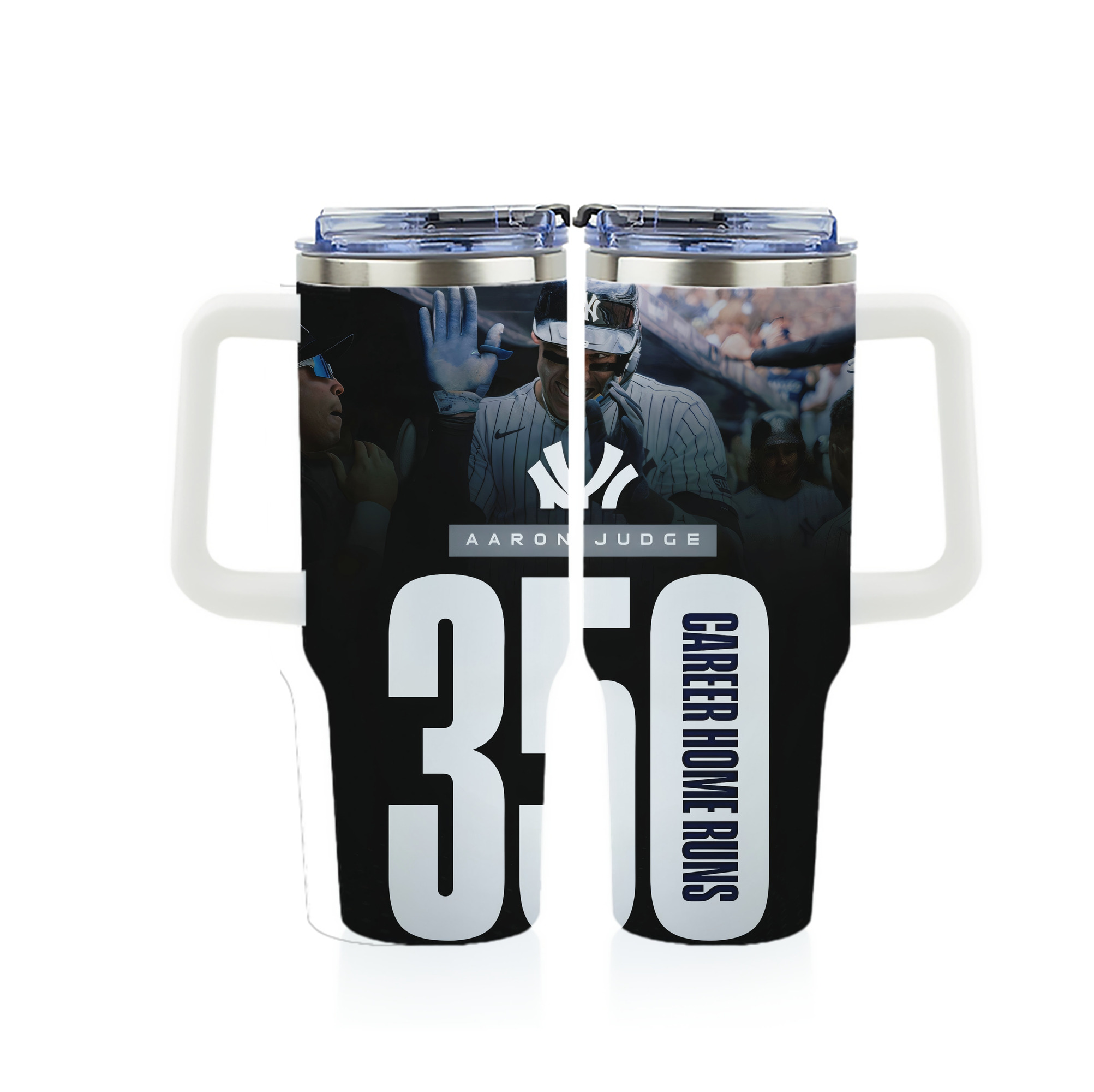 Aaron Judge's 350th Career Home Runs 40oz Full Wrap Car Tumbler – Durable Stainless Steel Travel Mug With Vibrant UV Print – Double Wall Insulated, Fits Most Car Cup Holders