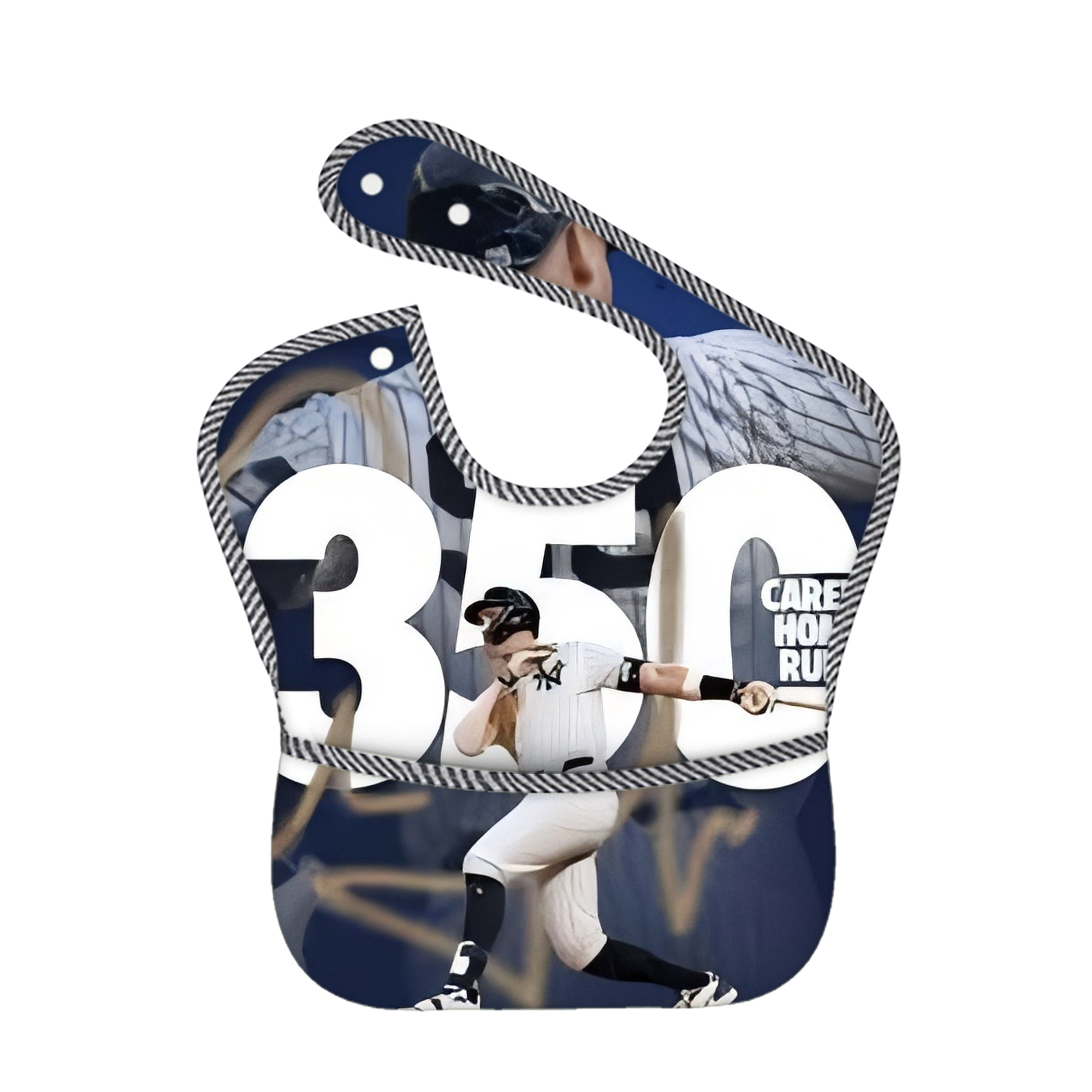 Aaron Judge's 350th Career Home Runs Adjustable Waterproof Toddler Bib – Full-Print Durable Polyester – Foldable Crumb Pocket – Easy Snap Closure – Soft