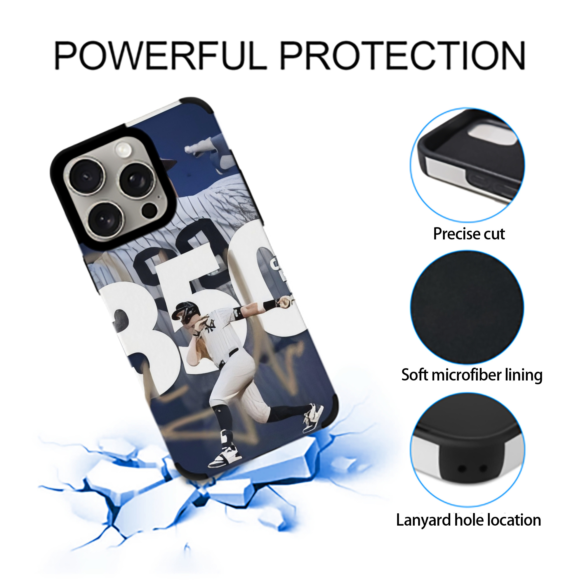 Aaron Judge's 350th Career Home Runs IPhone 15 Pro Max PU Leather Case – Soft Lining, 360° Protection – Precise Fit, 3D Buttons, Easy Charging – Anti-Yellowing, Easy To Clean