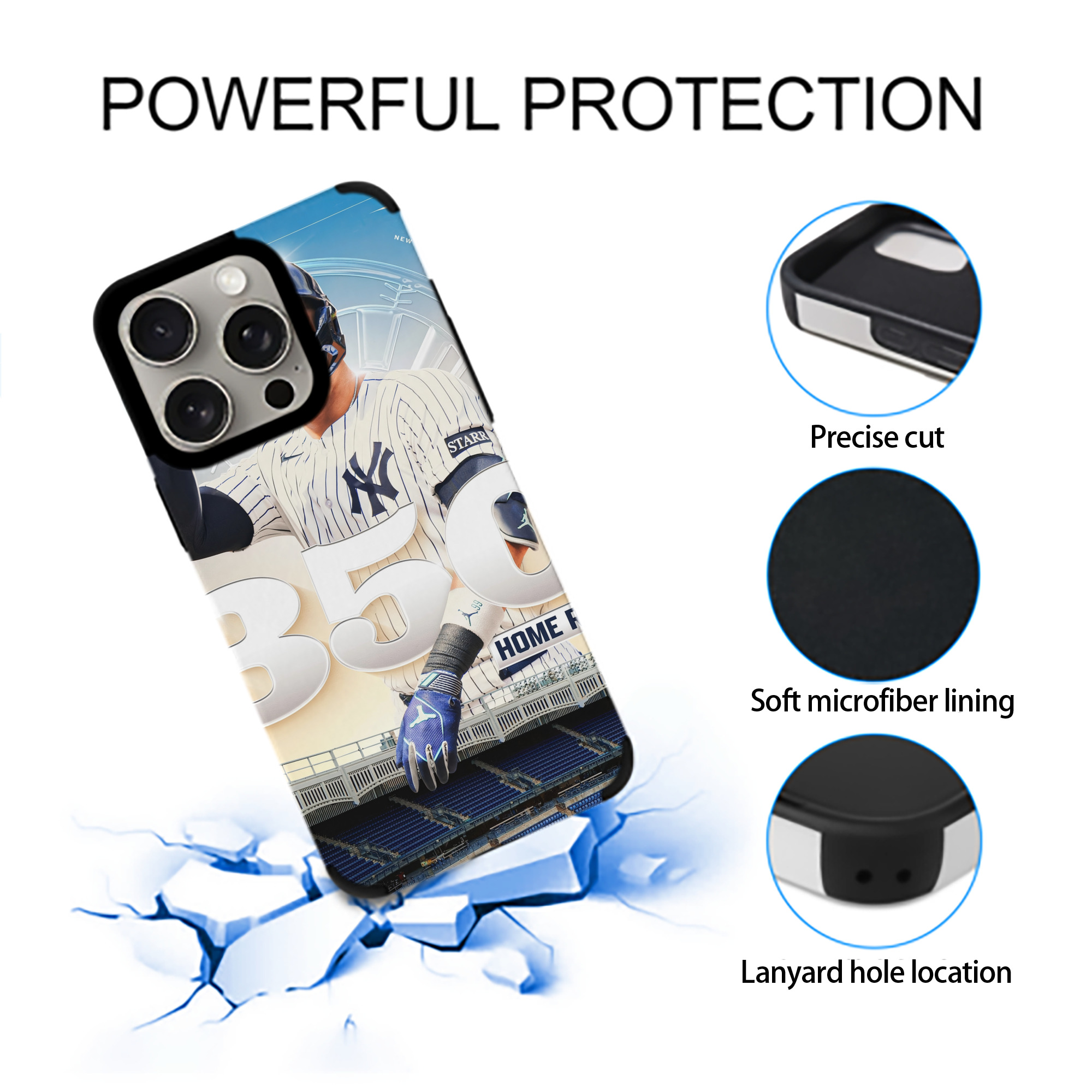 Aaron Judge's 350th Career Home Runs IPhone 15 Pro Max PU Leather Case – Soft Lining, 360° Protection – Precise Fit, 3D Buttons, Easy Charging – Anti-Yellowing, Easy To Clean