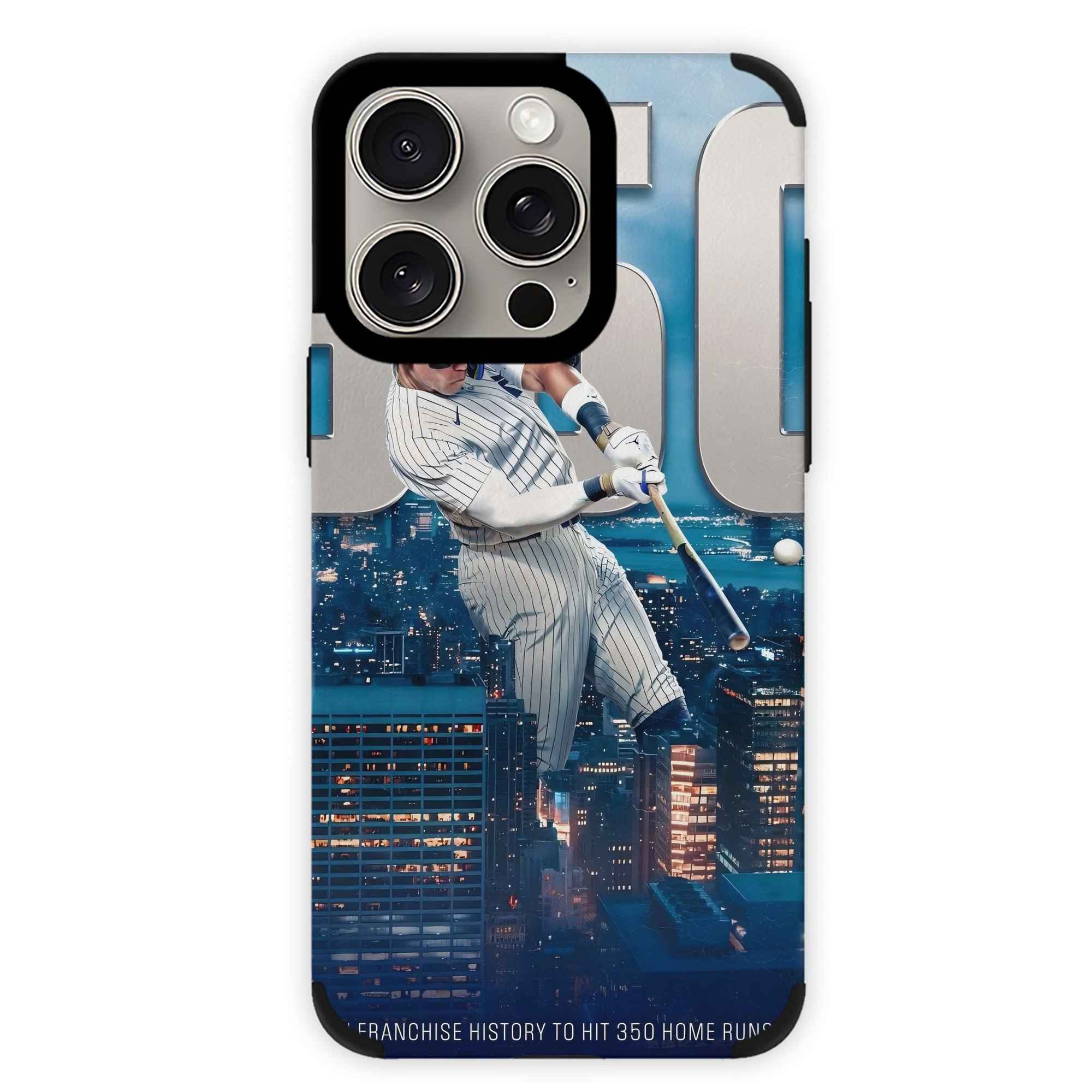 Aaron Judge's 350th Career Home Runs IPhone 15 Pro Max PU Leather Case – Soft Lining, 360° Protection – Precise Fit, 3D Buttons, Easy Charging – Anti-Yellowing, Easy To Clean