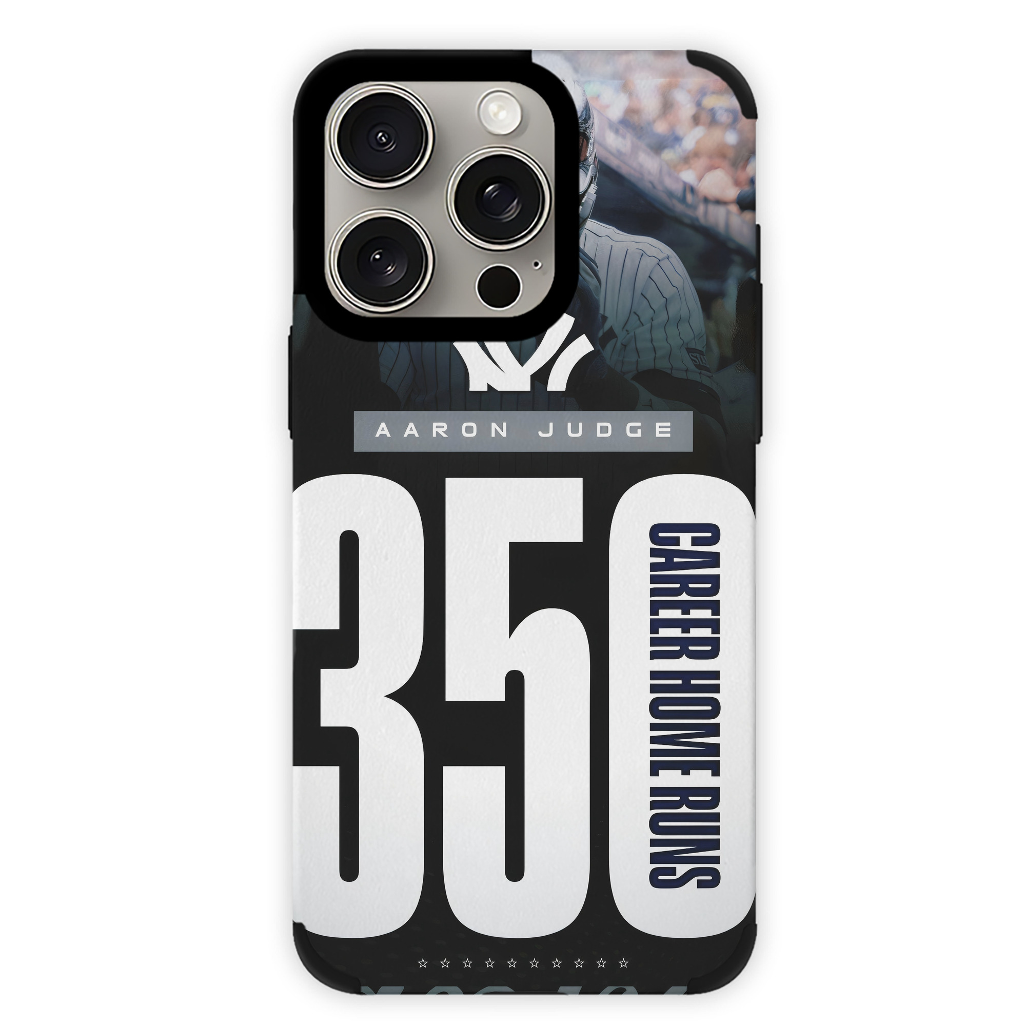Aaron Judge's 350th Career Home Runs IPhone 15 Pro Max PU Leather Case – Soft Lining, 360° Protection – Precise Fit, 3D Buttons, Easy Charging – Anti-Yellowing, Easy To Clean