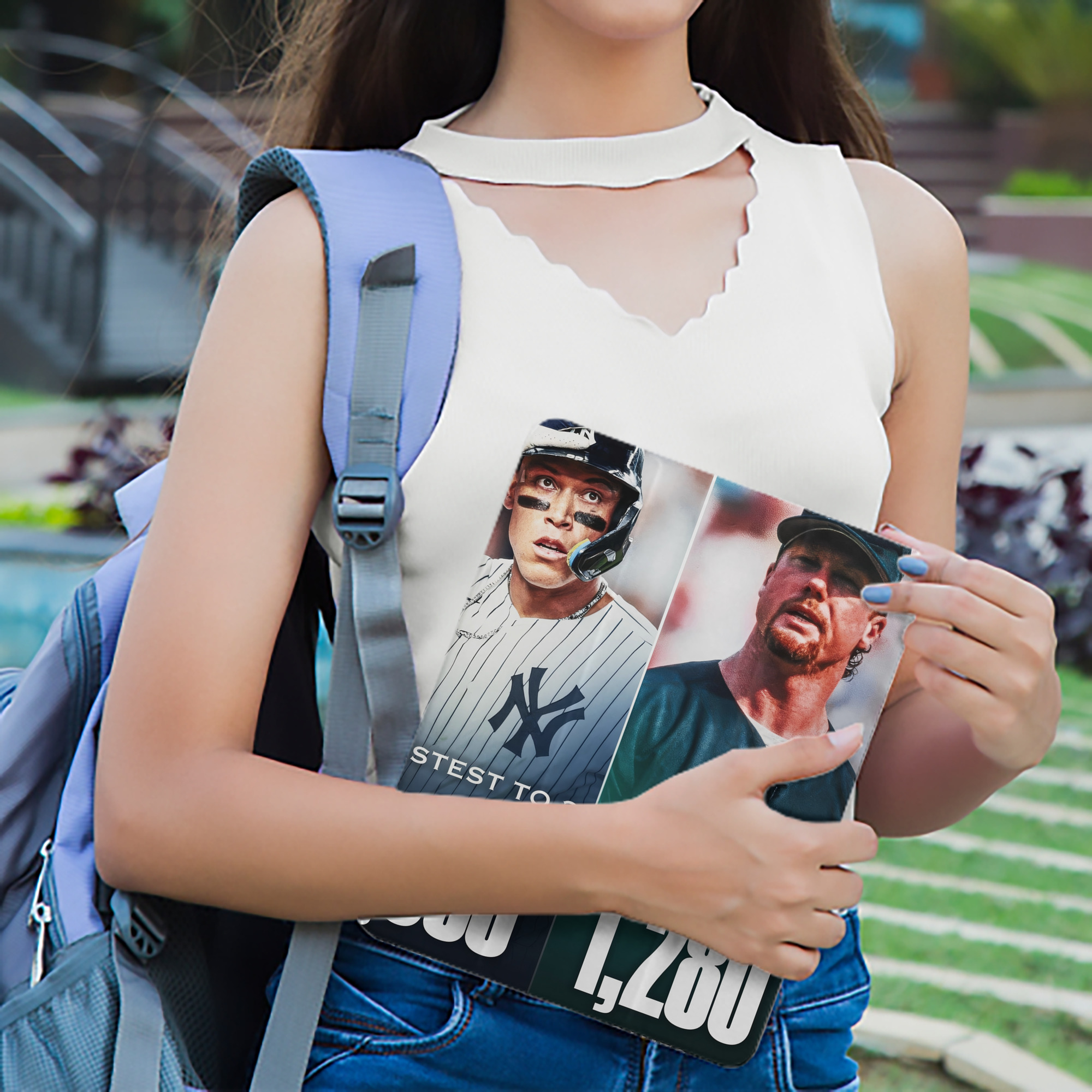 Aaron Judge's 350th Career Home Runs Premium Tri-Fold PU Leather & Silicone IPad Case With Pencil Slot – Fits 9.5,10.5,10.9 – Adjustable Stand, Slim, Protective