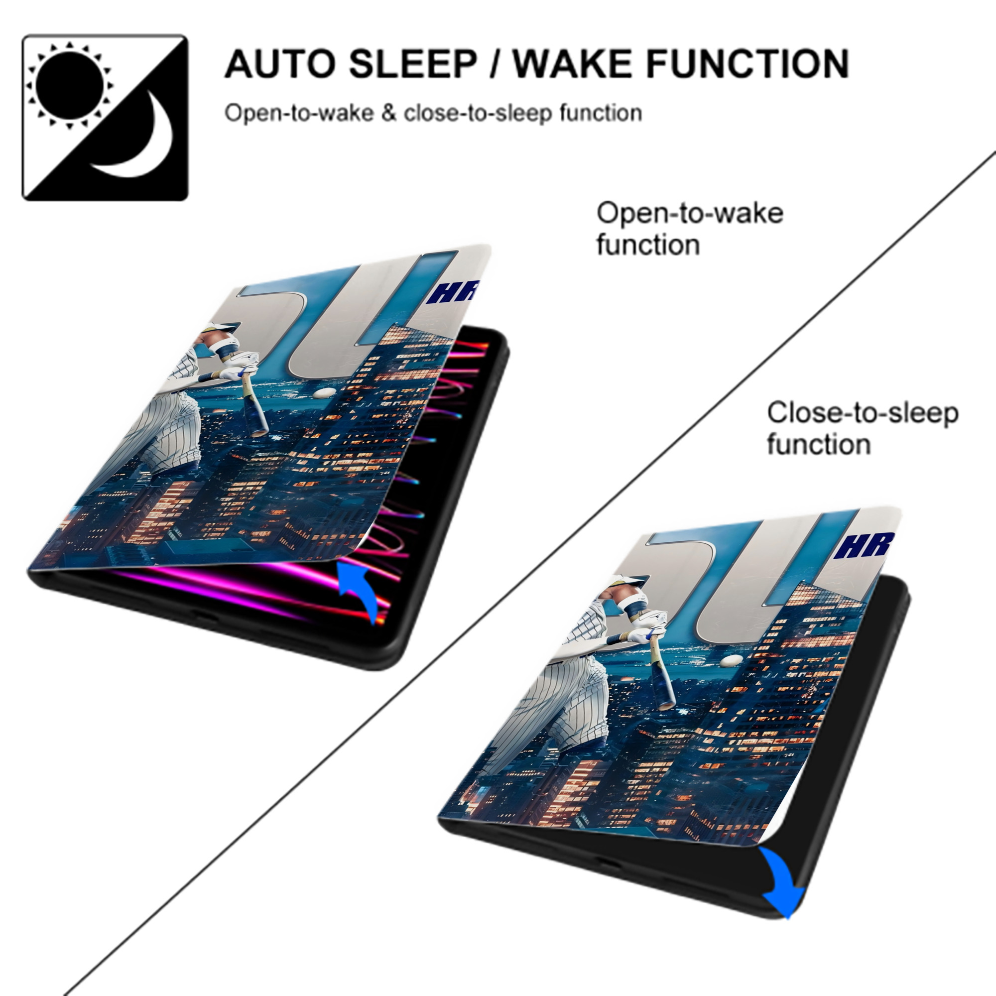 Aaron Judge's 350th Career Home Runs IPad Book-Style Case With Pencil Slot – Slim PU & TPU Cover – Full Protection, Precise Fit, Water & Scratch Resistant