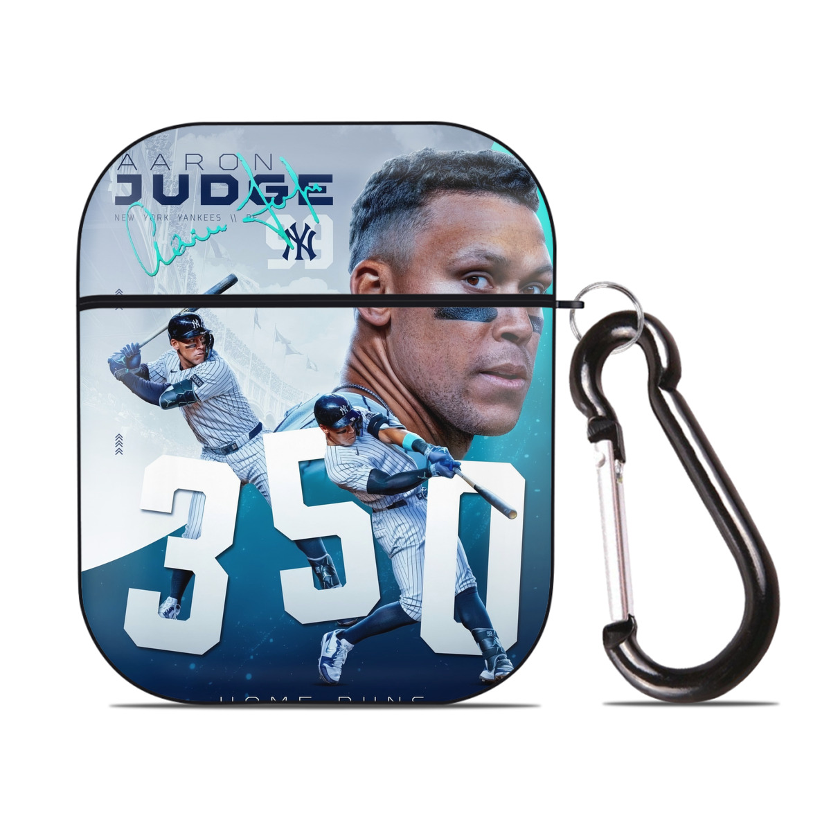 Aaron Judge's 350th Career Home Runs AirPods 2 Case Hard Shell Black, Flexible PC Material, Precise Cutouts, Full Protection, Anti-Fingerprint, Washable, Includes Keychain – Durable & Slim Design
