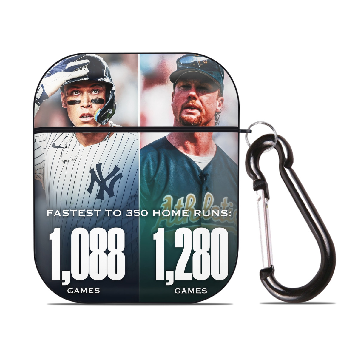 Aaron Judge's 350th Career Home Runs AirPods 2 Case Hard Shell Black, Flexible PC Material, Precise Cutouts, Full Protection, Anti-Fingerprint, Washable, Includes Keychain – Durable & Slim Design