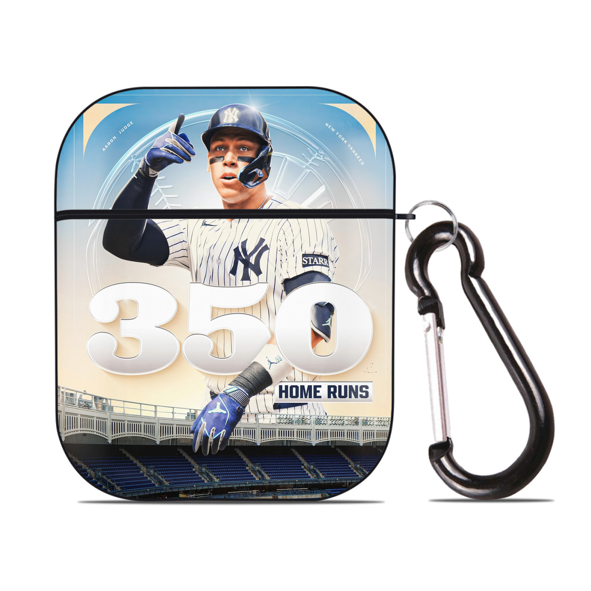 Aaron Judge's 350th Career Home Runs AirPods 2 Case Hard Shell Black, Flexible PC Material, Precise Cutouts, Full Protection, Anti-Fingerprint, Washable, Includes Keychain – Durable & Slim Design