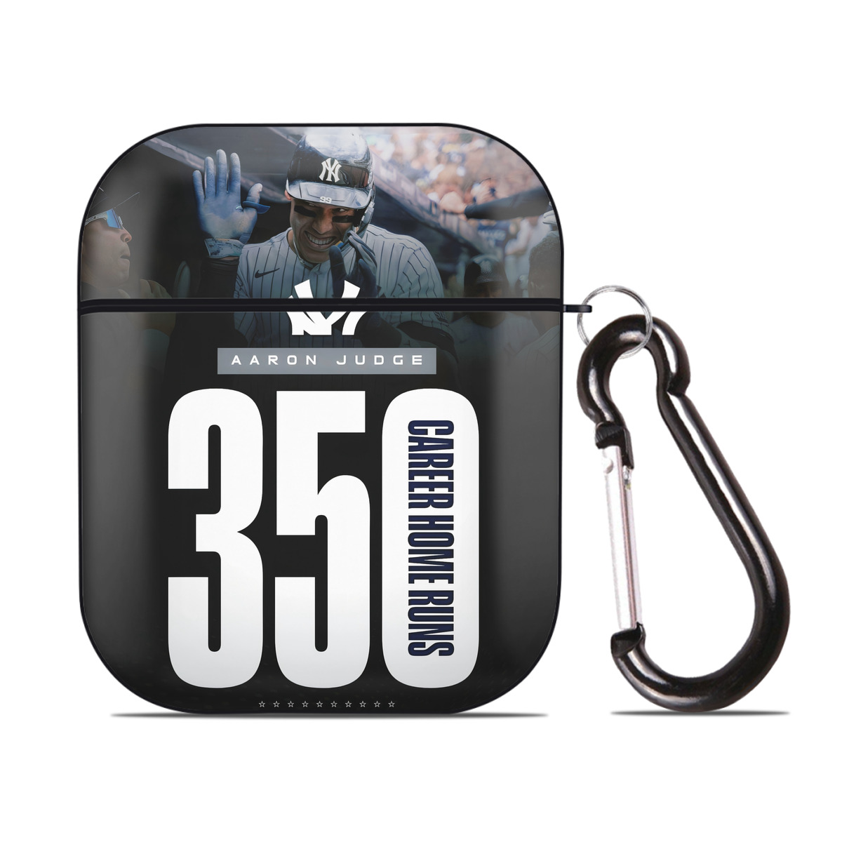 Aaron Judge's 350th Career Home Runs AirPods 2 Case Hard Shell Black, Flexible PC Material, Precise Cutouts, Full Protection, Anti-Fingerprint, Washable, Includes Keychain – Durable & Slim Design