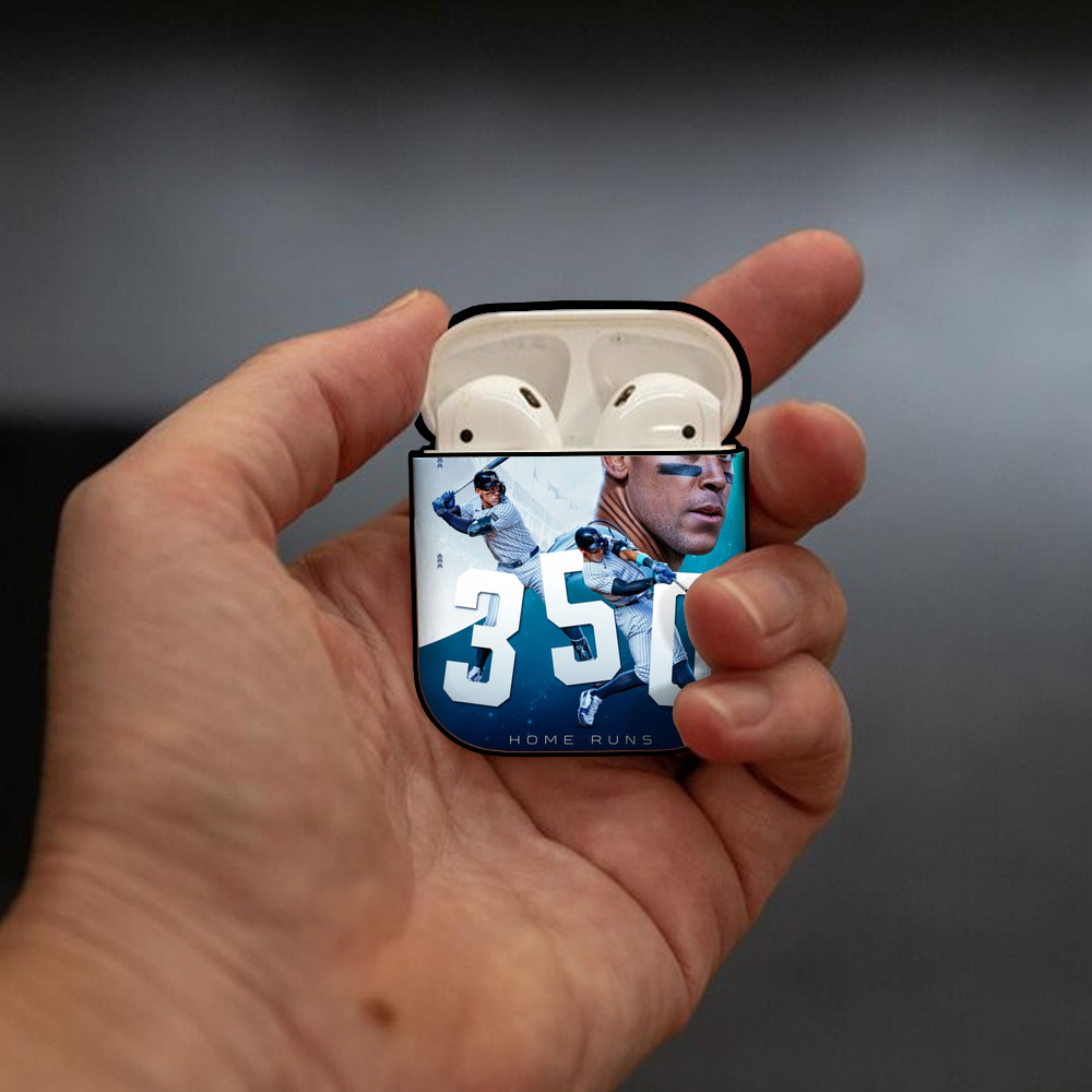 Aaron Judge's 350th Career Home Runs AirPods 2 Case Hard Shell Black, Flexible PC Material, Precise Cutouts, Full Protection, Anti-Fingerprint, Washable, Includes Keychain – Durable & Slim Design