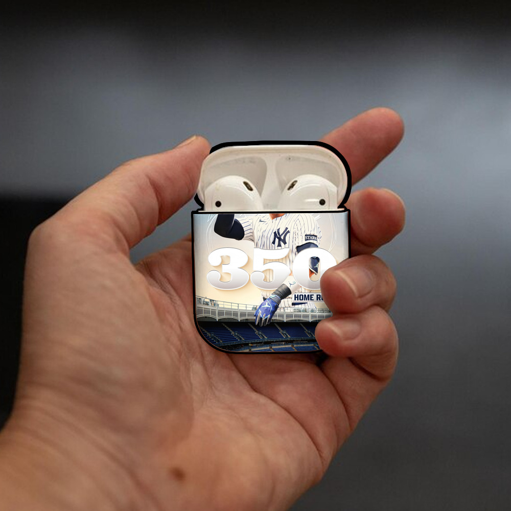 Aaron Judge's 350th Career Home Runs AirPods 2 Case Hard Shell Black, Flexible PC Material, Precise Cutouts, Full Protection, Anti-Fingerprint, Washable, Includes Keychain – Durable & Slim Design