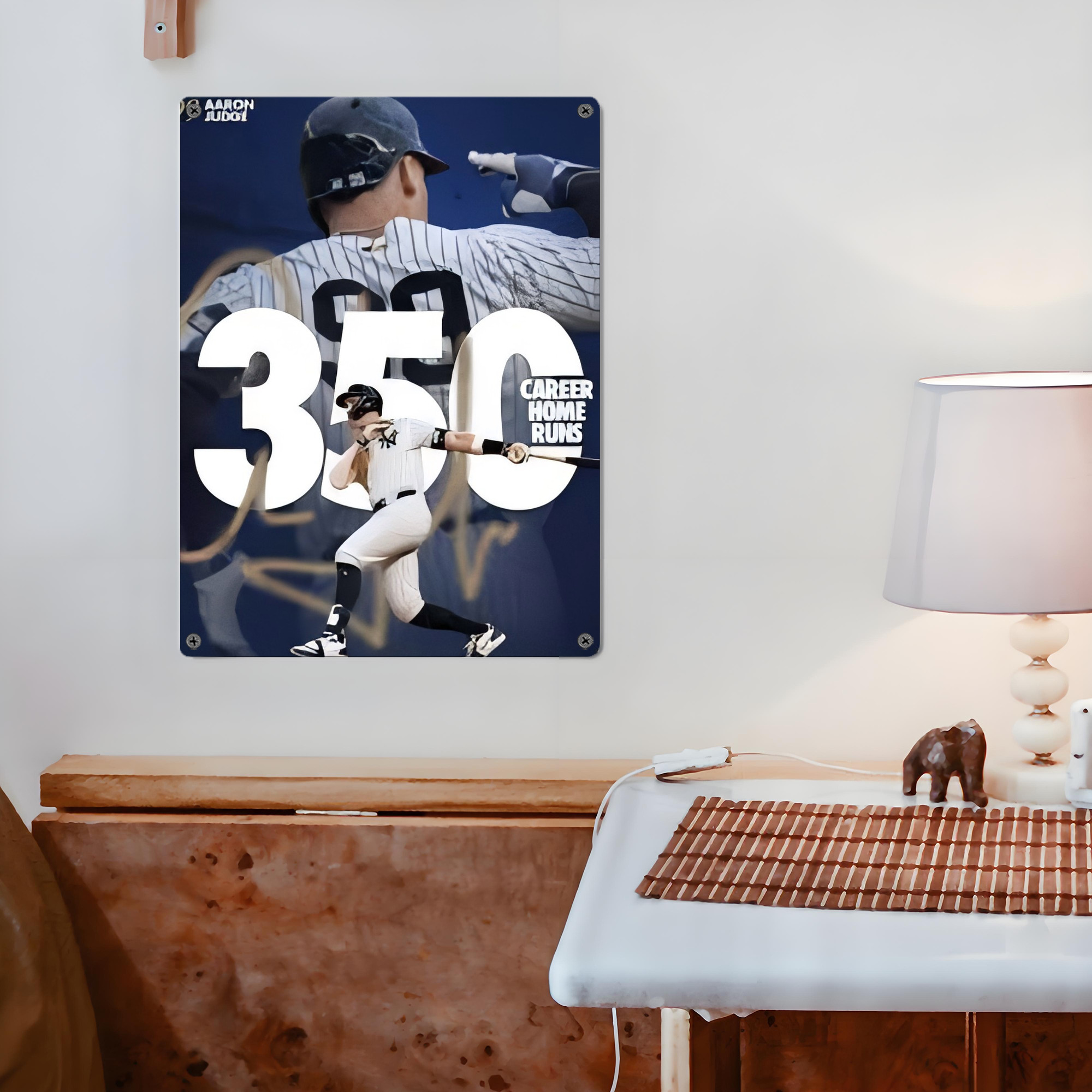 Aaron Judge's 350th Career Home Runs Vintage Metal Tin Sign 12x16inch – Retro Wall Art Decor For Home, Bar, Kitchen, Bedroom, Office – Durable Iron Sheet Poster, Easy To Hang, Full-Color Printing