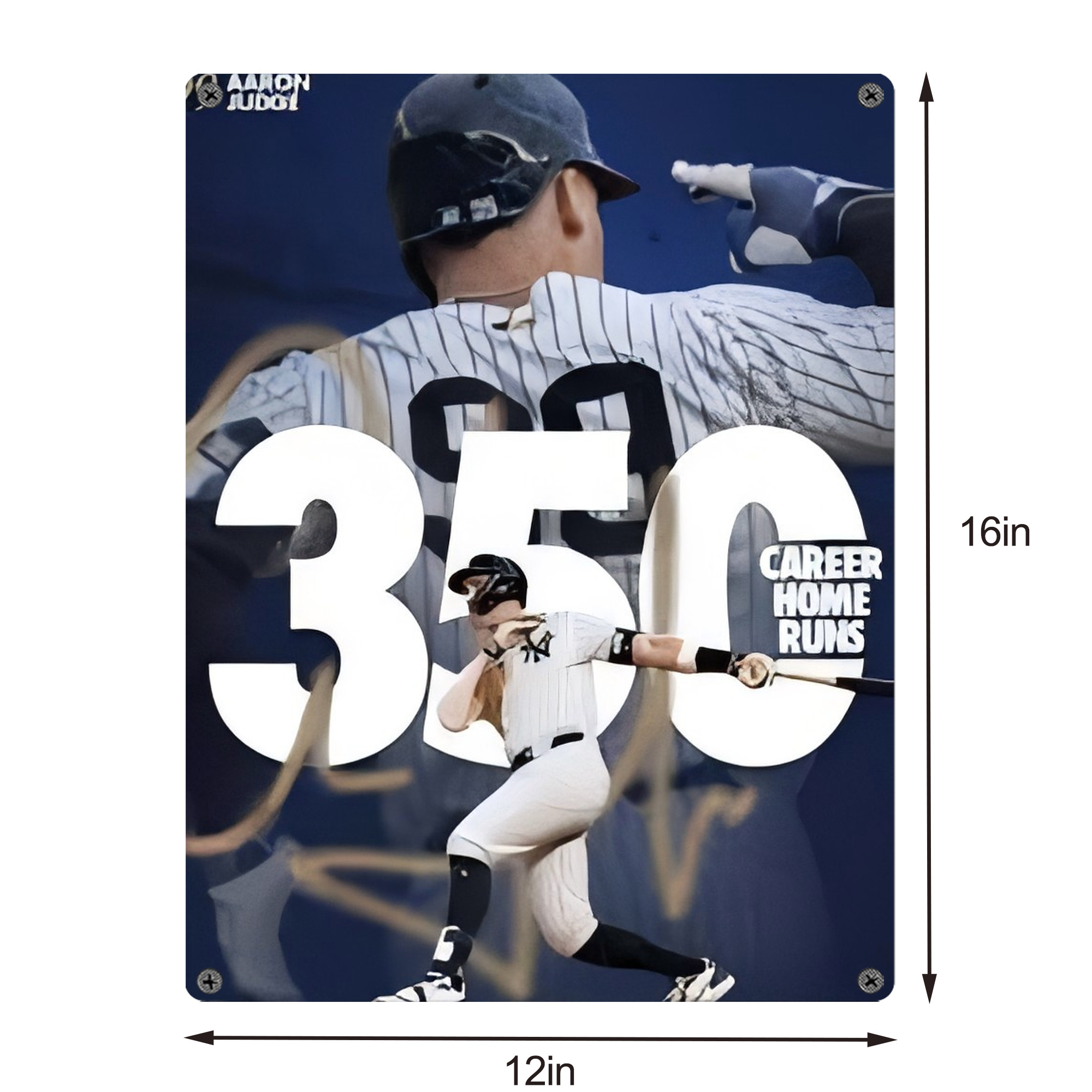 Aaron Judge's 350th Career Home Runs Vintage Metal Tin Sign 12x16inch – Retro Wall Art Decor For Home, Bar, Kitchen, Bedroom, Office – Durable Iron Sheet Poster, Easy To Hang, Full-Color Printing