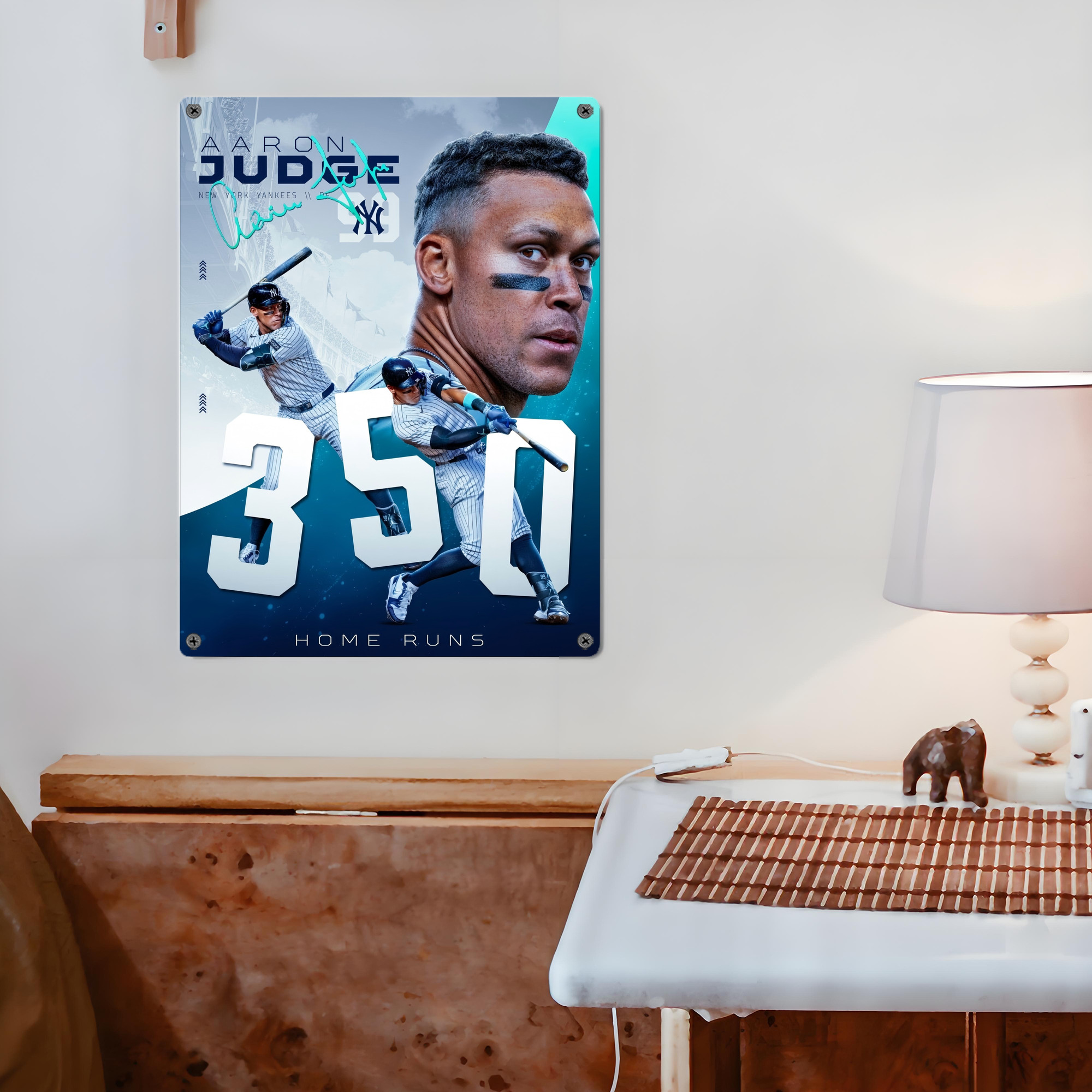 Aaron Judge's 350th Career Home Runs Vintage Metal Tin Sign 12x16inch – Retro Wall Art Decor For Home, Bar, Kitchen, Bedroom, Office – Durable Iron Sheet Poster, Easy To Hang, Full-Color Printing