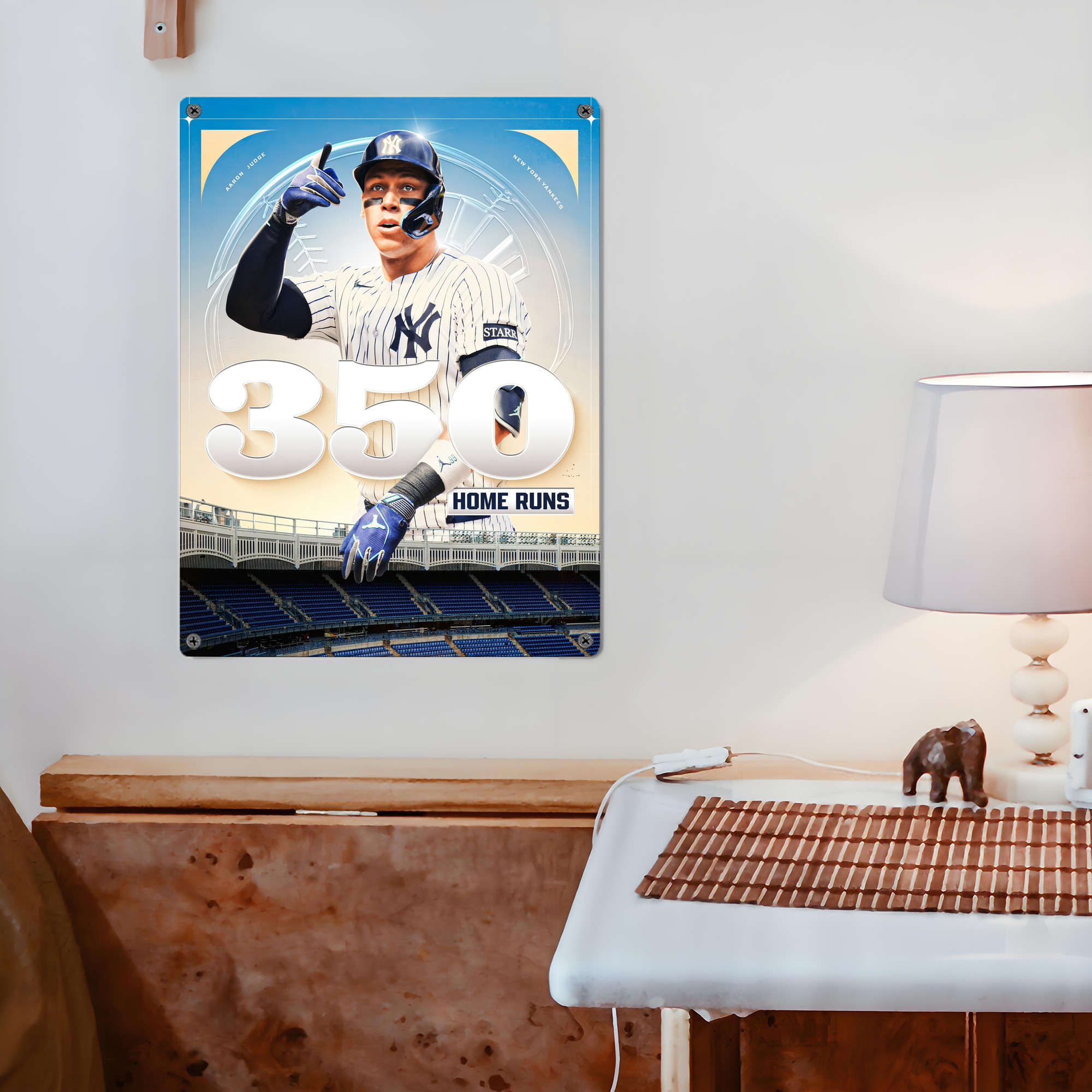 Aaron Judge's 350th Career Home Runs Vintage Metal Tin Sign 12x16inch – Retro Wall Art Decor For Home, Bar, Kitchen, Bedroom, Office – Durable Iron Sheet Poster, Easy To Hang, Full-Color Printing