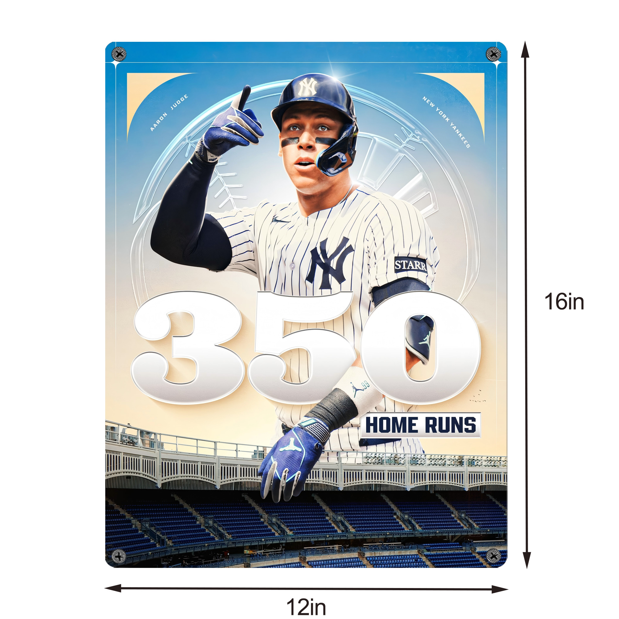 Aaron Judge's 350th Career Home Runs Vintage Metal Tin Sign 12x16inch – Retro Wall Art Decor For Home, Bar, Kitchen, Bedroom, Office – Durable Iron Sheet Poster, Easy To Hang, Full-Color Printing