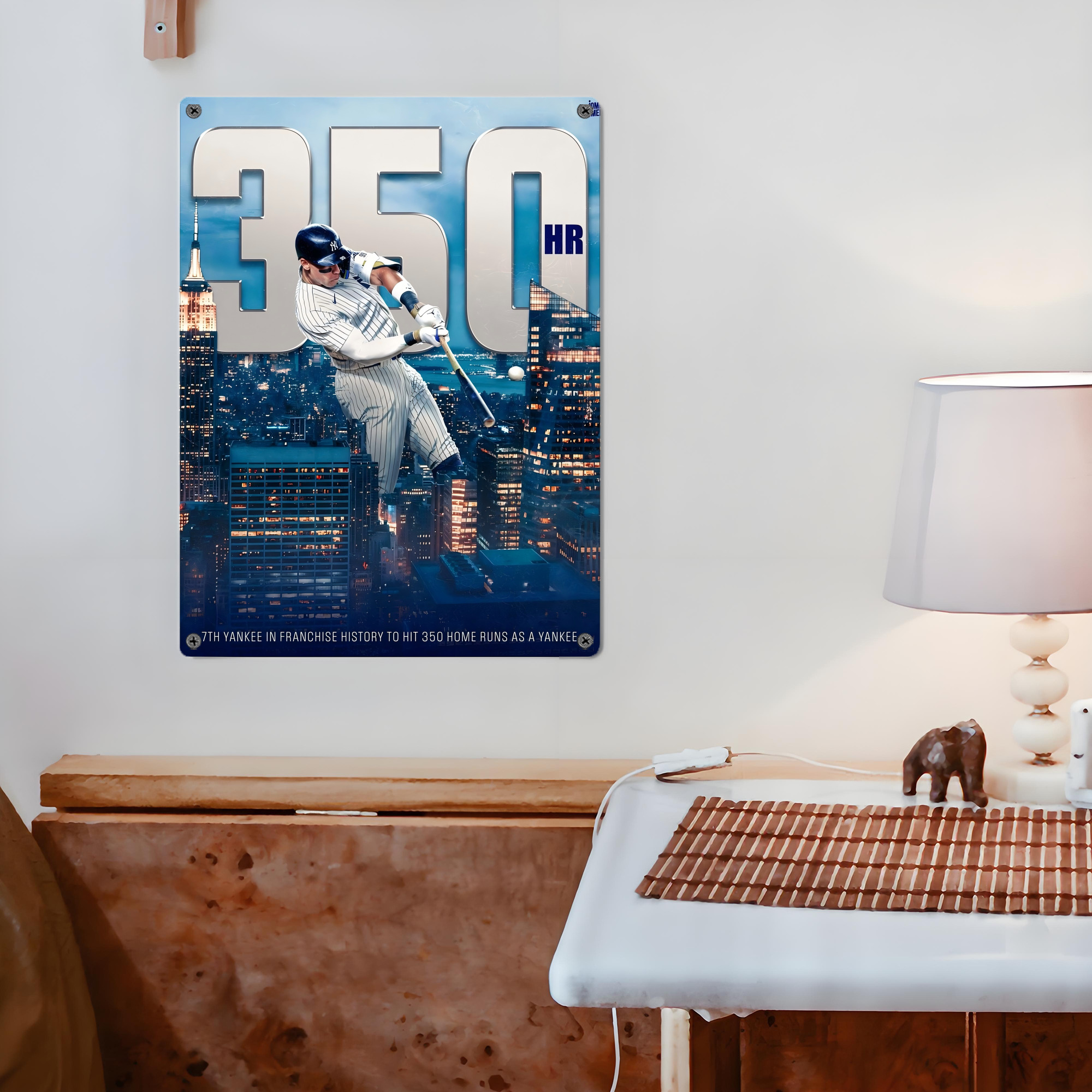 Aaron Judge's 350th Career Home Runs Vintage Metal Tin Sign 12x16inch – Retro Wall Art Decor For Home, Bar, Kitchen, Bedroom, Office – Durable Iron Sheet Poster, Easy To Hang, Full-Color Printing