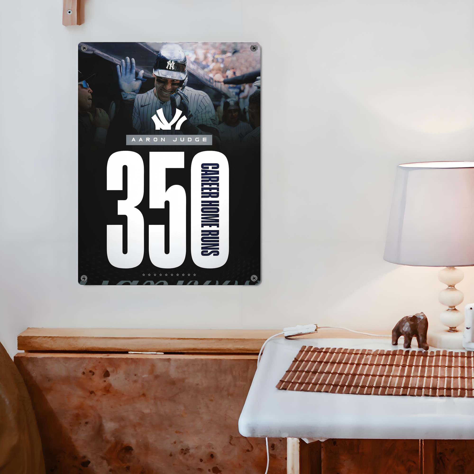 Aaron Judge's 350th Career Home Runs Vintage Metal Tin Sign 12x16inch – Retro Wall Art Decor For Home, Bar, Kitchen, Bedroom, Office – Durable Iron Sheet Poster, Easy To Hang, Full-Color Printing