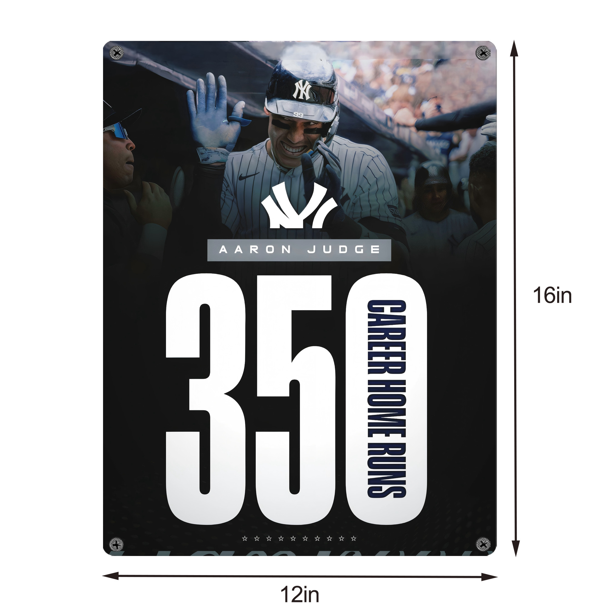 Aaron Judge's 350th Career Home Runs Vintage Metal Tin Sign 12x16inch – Retro Wall Art Decor For Home, Bar, Kitchen, Bedroom, Office – Durable Iron Sheet Poster, Easy To Hang, Full-Color Printing
