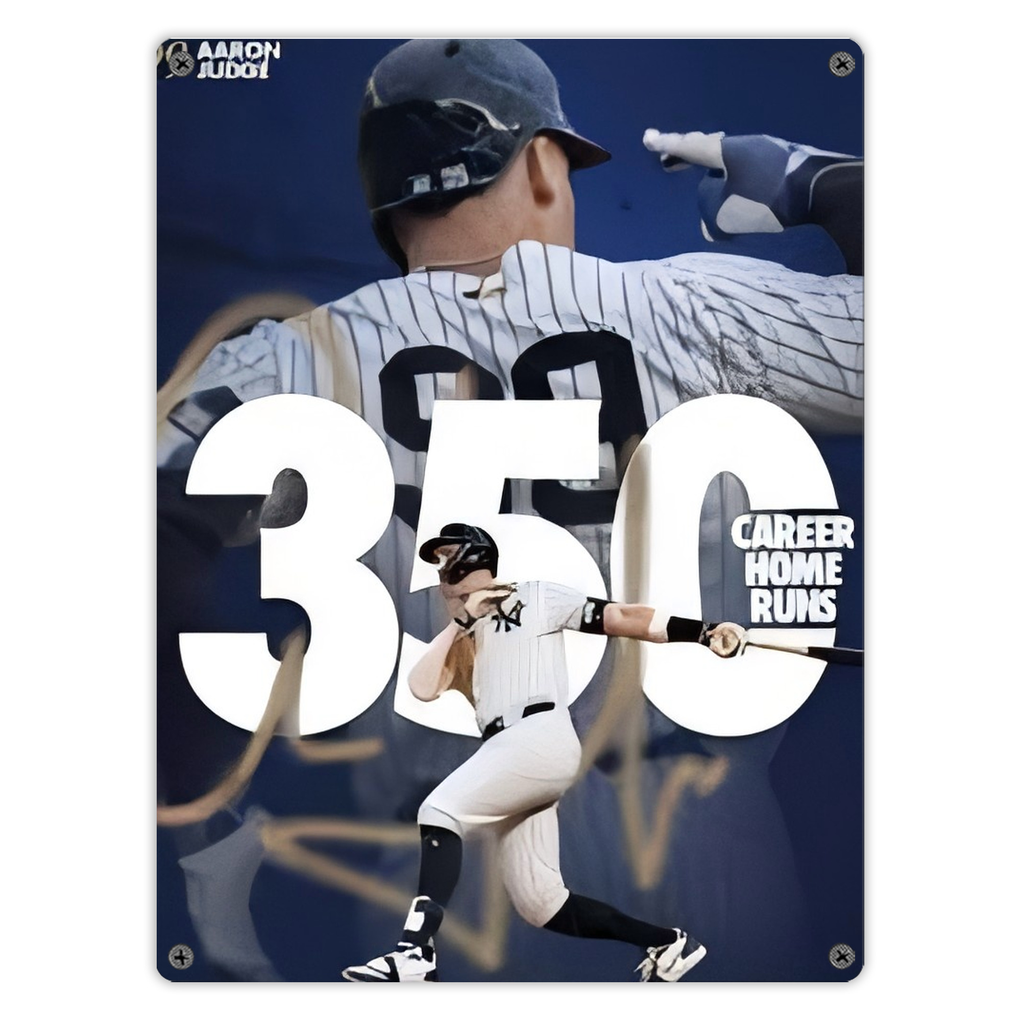 Aaron Judge's 350th Career Home Runs Vintage Metal Tin Sign 12x16inch – Retro Wall Art Decor For Home, Bar, Kitchen, Bedroom, Office – Durable Iron Sheet Poster, Easy To Hang, Full-Color Printing