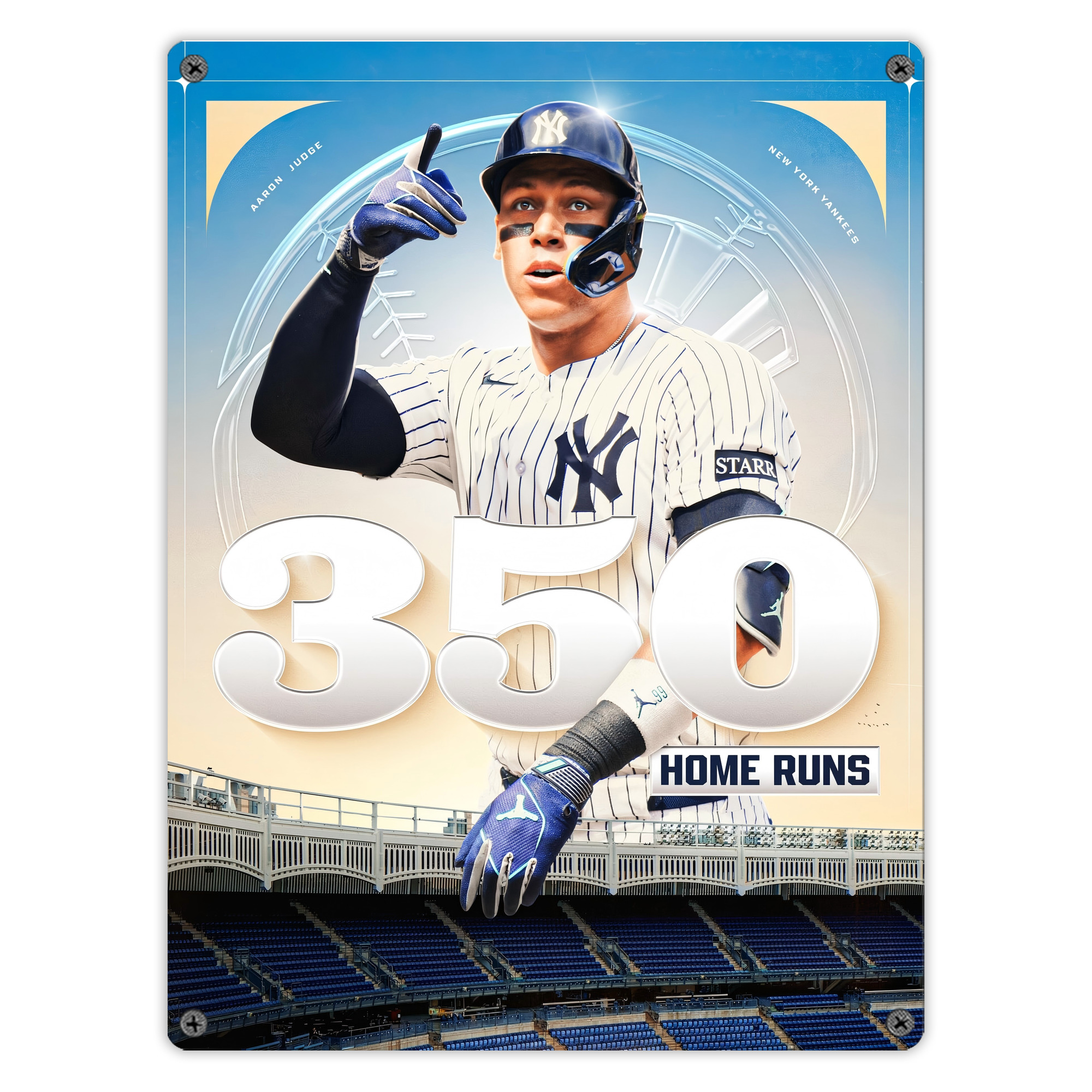 Aaron Judge's 350th Career Home Runs Vintage Metal Tin Sign 12x16inch – Retro Wall Art Decor For Home, Bar, Kitchen, Bedroom, Office – Durable Iron Sheet Poster, Easy To Hang, Full-Color Printing