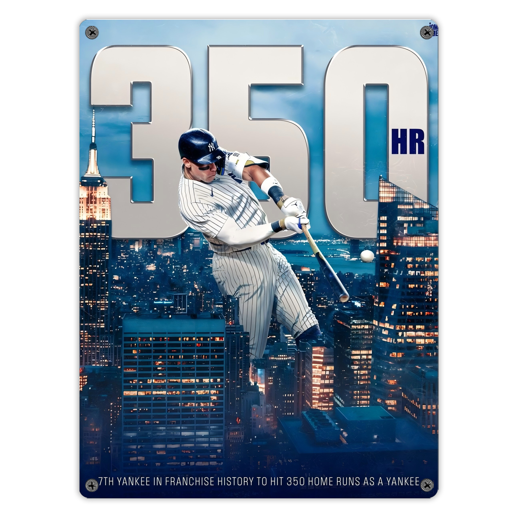 Aaron Judge's 350th Career Home Runs Vintage Metal Tin Sign 12x16inch – Retro Wall Art Decor For Home, Bar, Kitchen, Bedroom, Office – Durable Iron Sheet Poster, Easy To Hang, Full-Color Printing