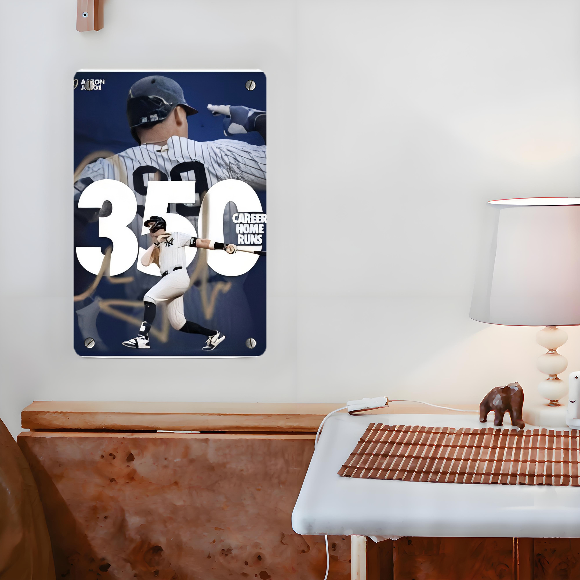 Aaron Judge's 350th Career Home Runs Metal Tin Sign 8x12inch - High-Quality Full-Print Decorative Wall Art, Durable Rust-Resistant Metal Plaque For Living Room, Bedroom, Kitchen, Office, Bar Décor