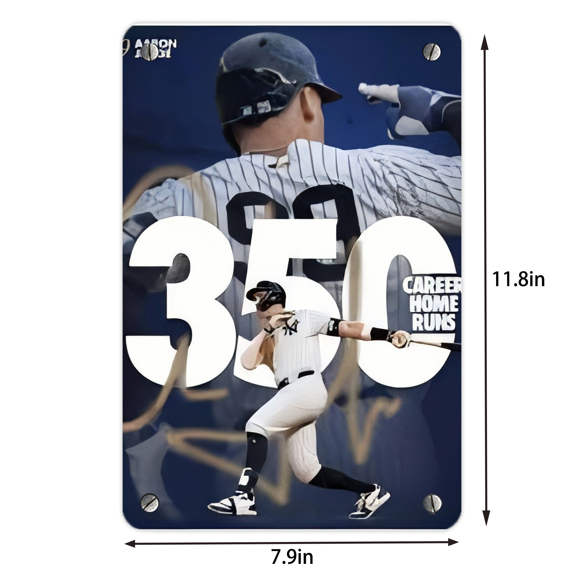 Aaron Judge's 350th Career Home Runs Metal Tin Sign 8x12inch - High-Quality Full-Print Decorative Wall Art, Durable Rust-Resistant Metal Plaque For Living Room, Bedroom, Kitchen, Office, Bar Décor