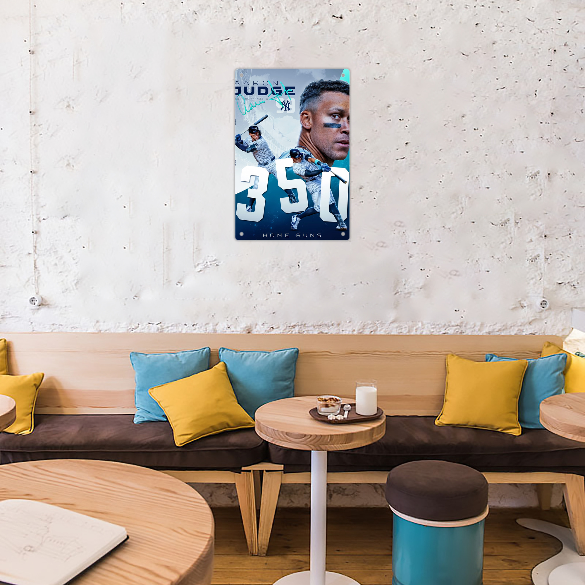 Aaron Judge's 350th Career Home Runs 8x12inch Vertical Aluminum Sign - Durable Fade-Resistant Indoor/Outdoor Safety & Information Plaque For Office, Hotel, Restaurant, Bar, Public Spaces