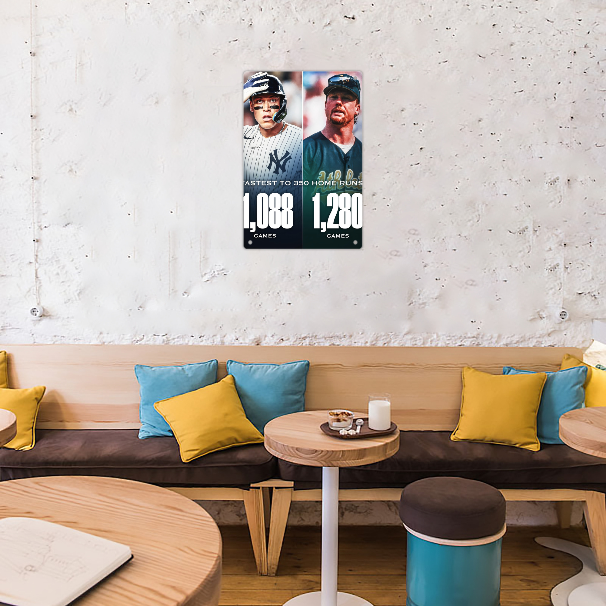 Aaron Judge's 350th Career Home Runs 8x12inch Vertical Aluminum Sign - Durable Fade-Resistant Indoor/Outdoor Safety & Information Plaque For Office, Hotel, Restaurant, Bar, Public Spaces