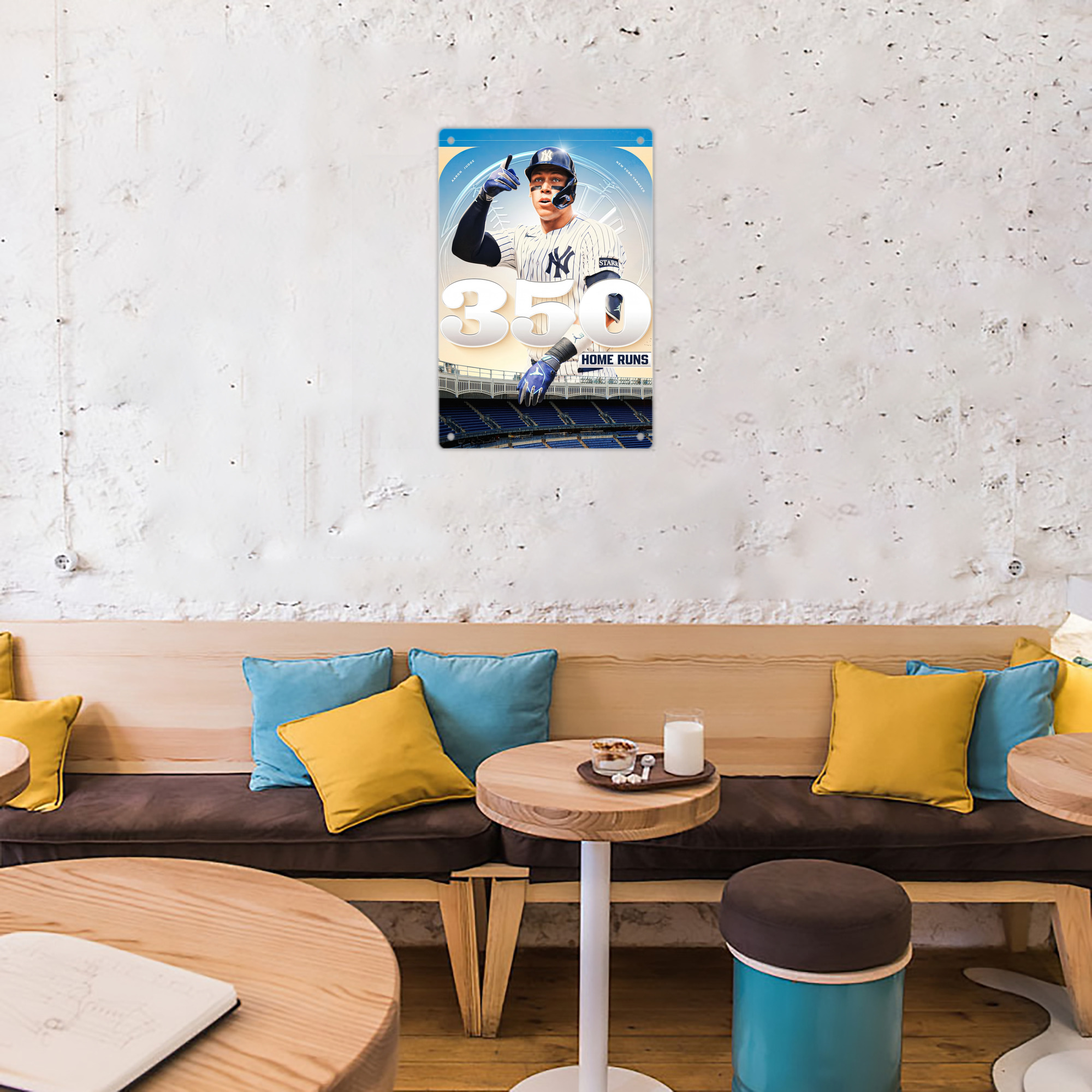 Aaron Judge's 350th Career Home Runs 8x12inch Vertical Aluminum Sign - Durable Fade-Resistant Indoor/Outdoor Safety & Information Plaque For Office, Hotel, Restaurant, Bar, Public Spaces