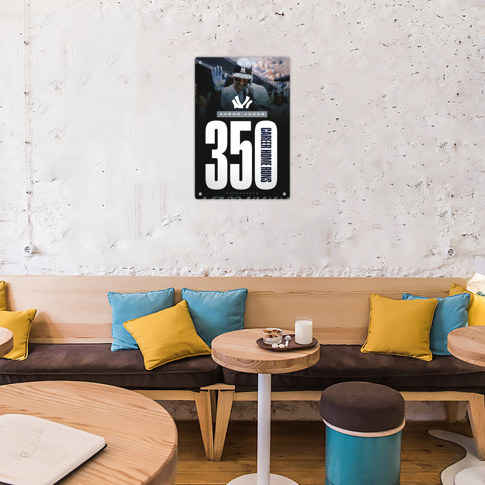 Aaron Judge's 350th Career Home Runs 8x12inch Vertical Aluminum Sign - Durable Fade-Resistant Indoor/Outdoor Safety & Information Plaque For Office, Hotel, Restaurant, Bar, Public Spaces