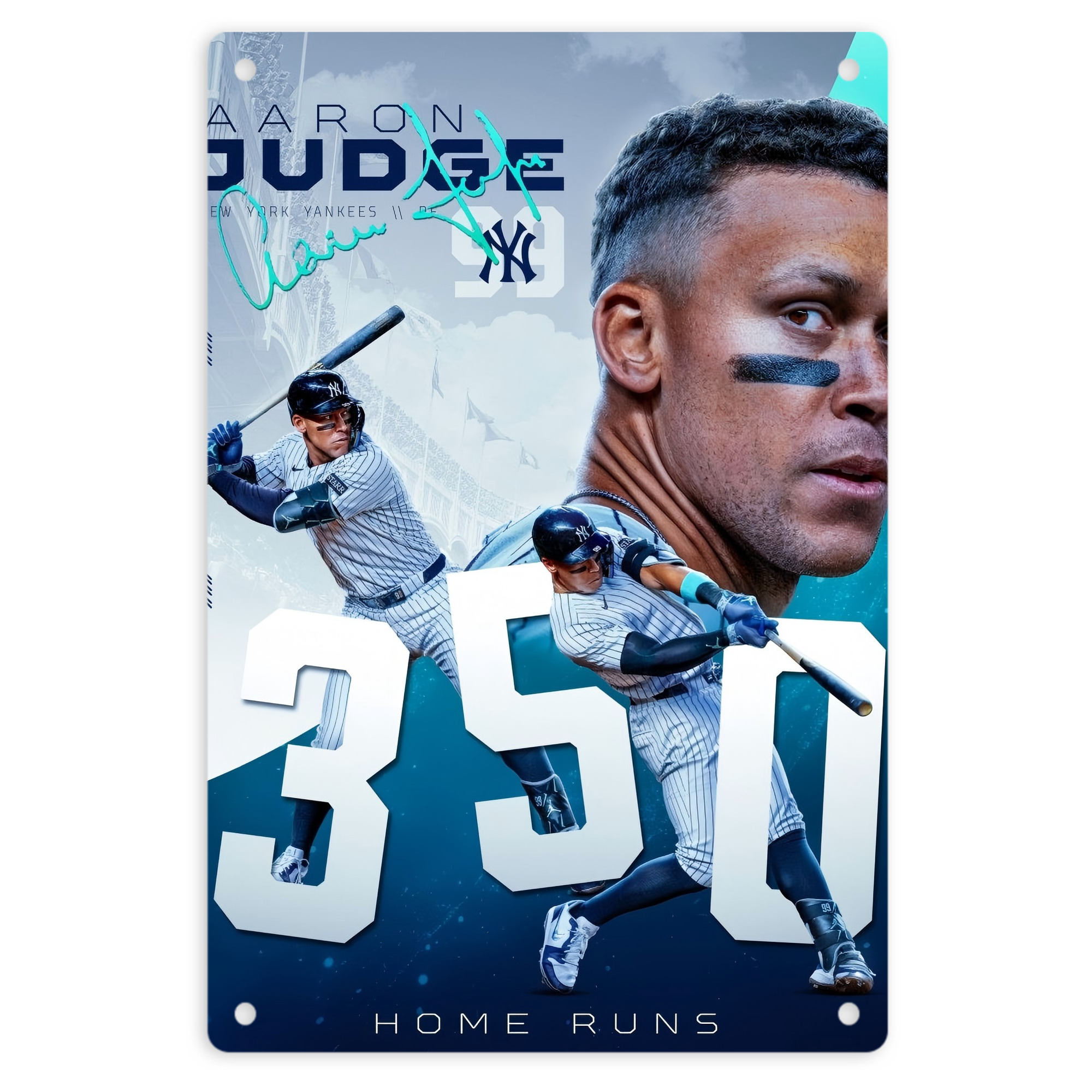 Aaron Judge's 350th Career Home Runs 8x12inch Vertical Aluminum Sign - Durable Fade-Resistant Indoor/Outdoor Safety & Information Plaque For Office, Hotel, Restaurant, Bar, Public Spaces